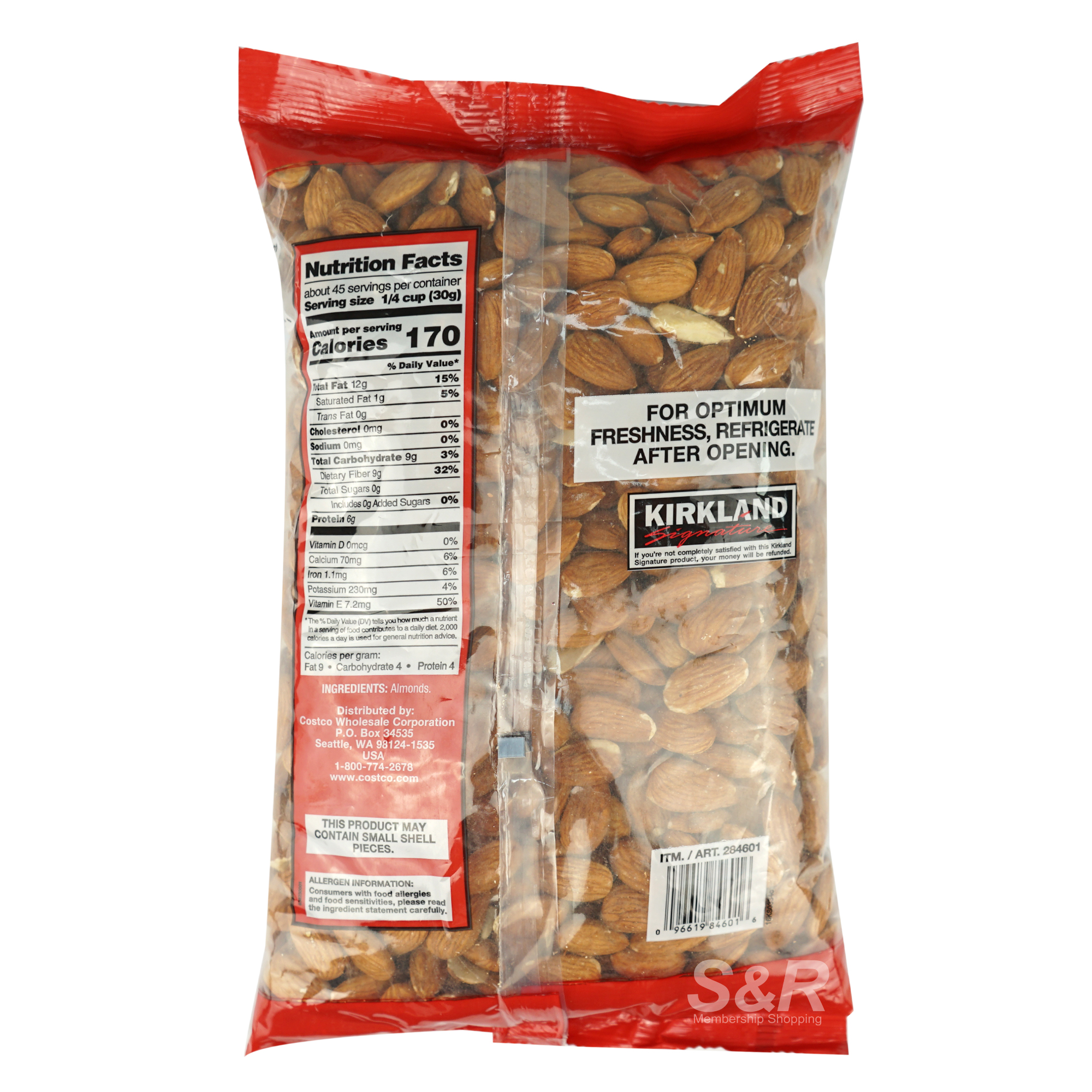 Kirkland Signature Raw Almonds 1.36kg
