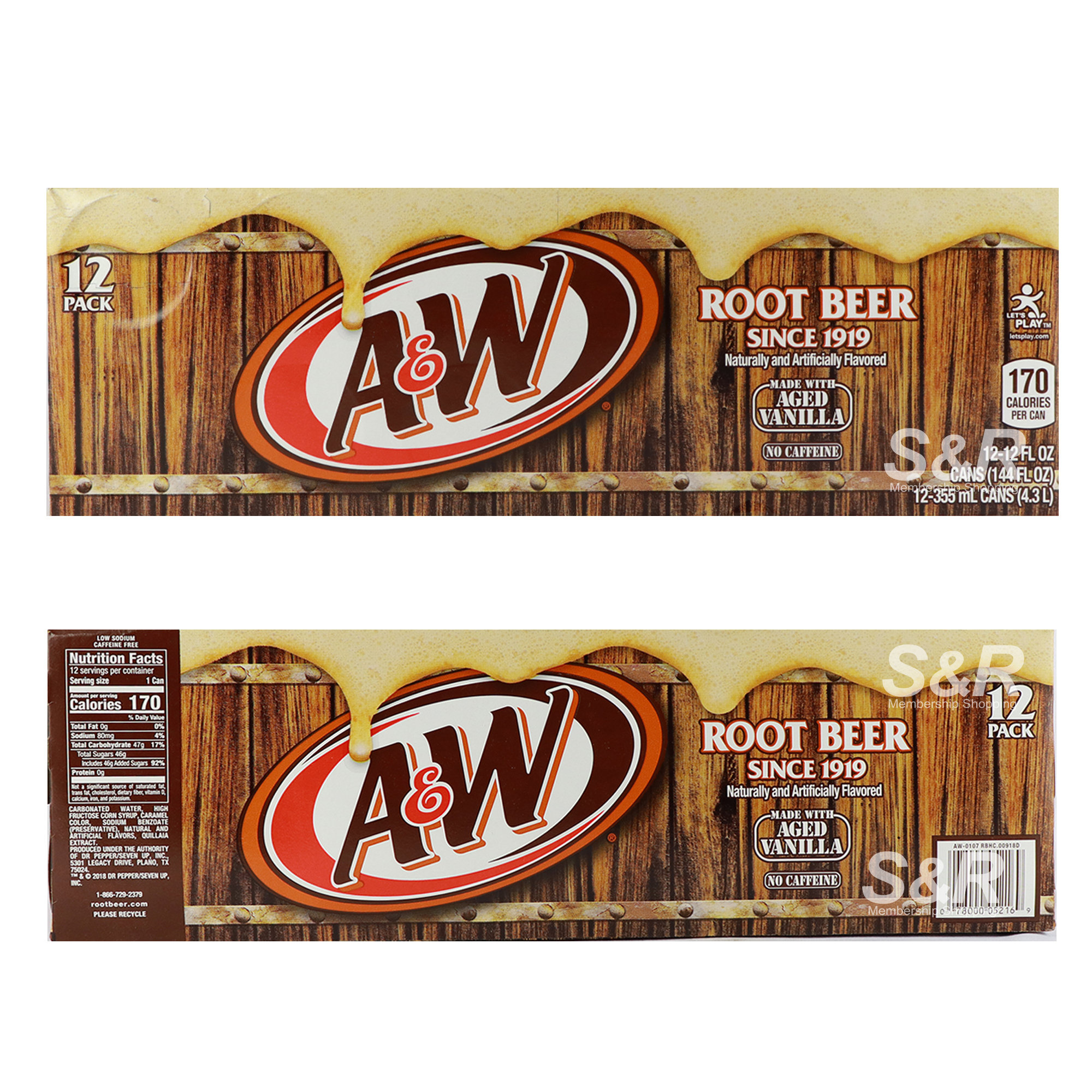 A&w root beer ingredients label