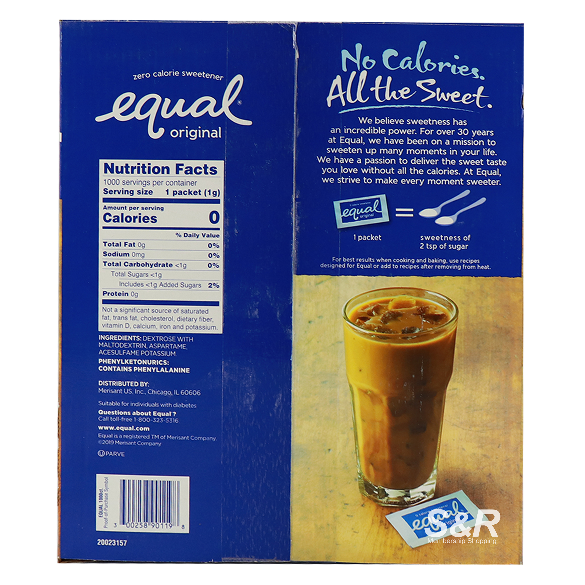Equal Original Zero Calories Sweetener 1000pcs