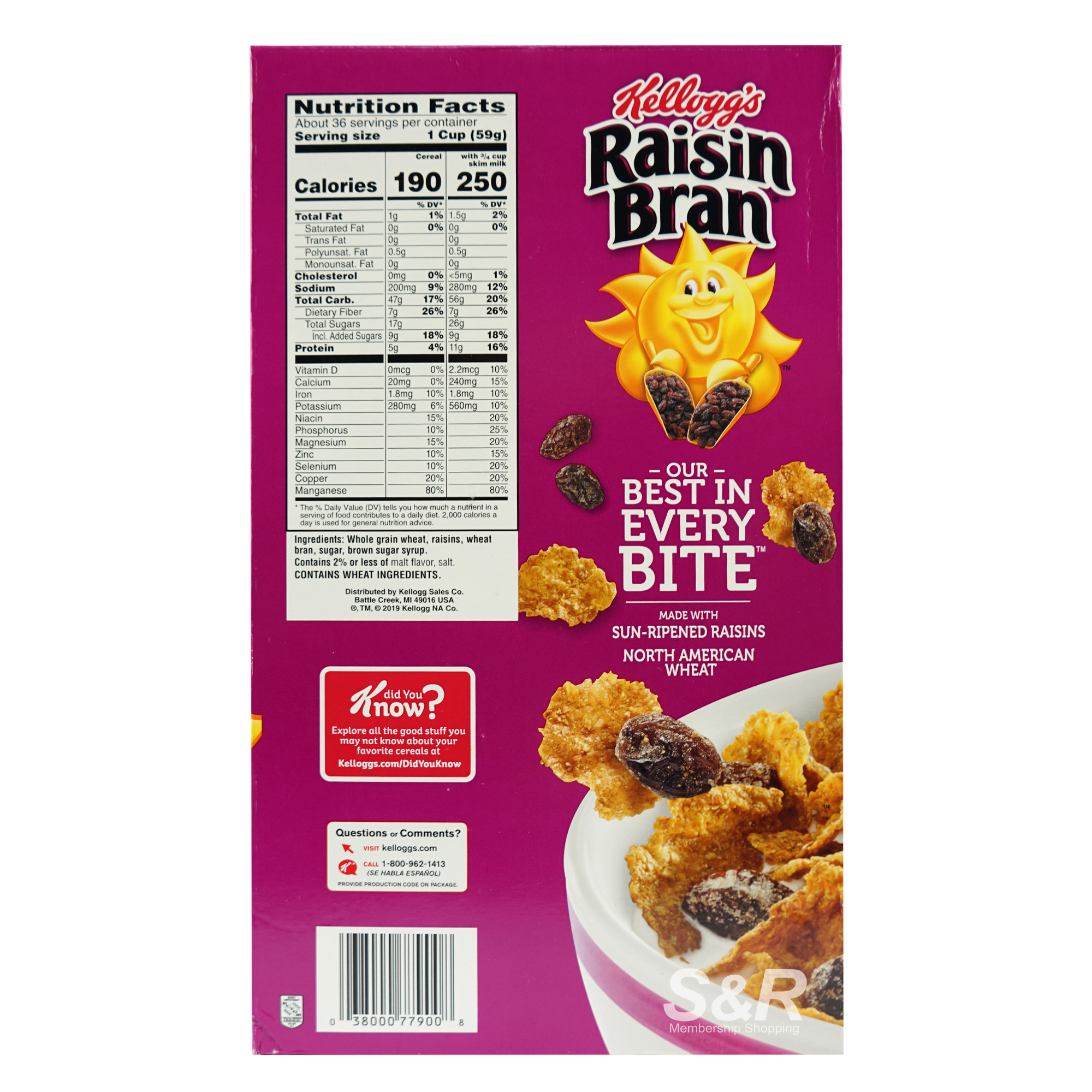Kellogg's Raisin Bran Toasted Bran Cereals