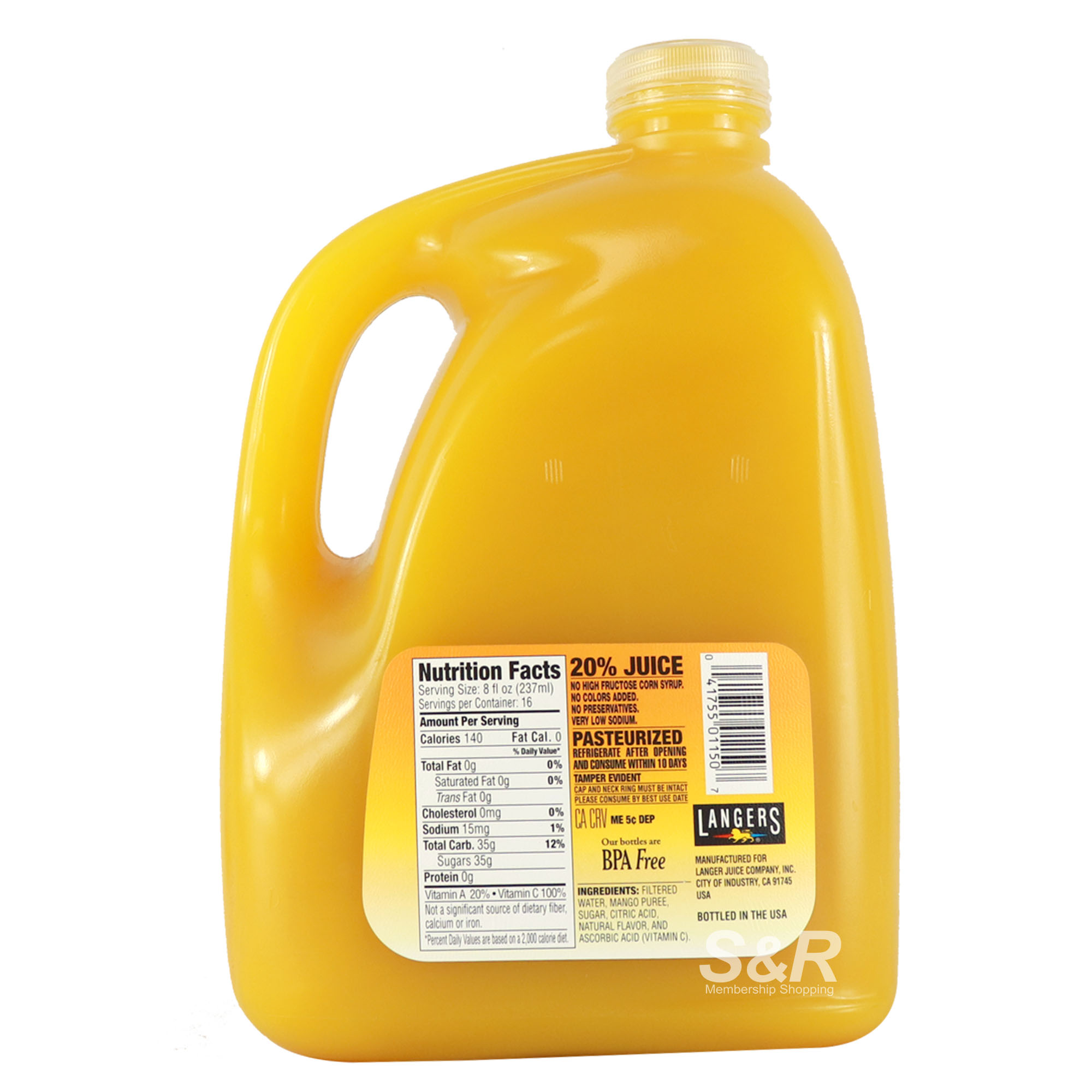 Langers Mango Nectar Juice Drink 3.78L