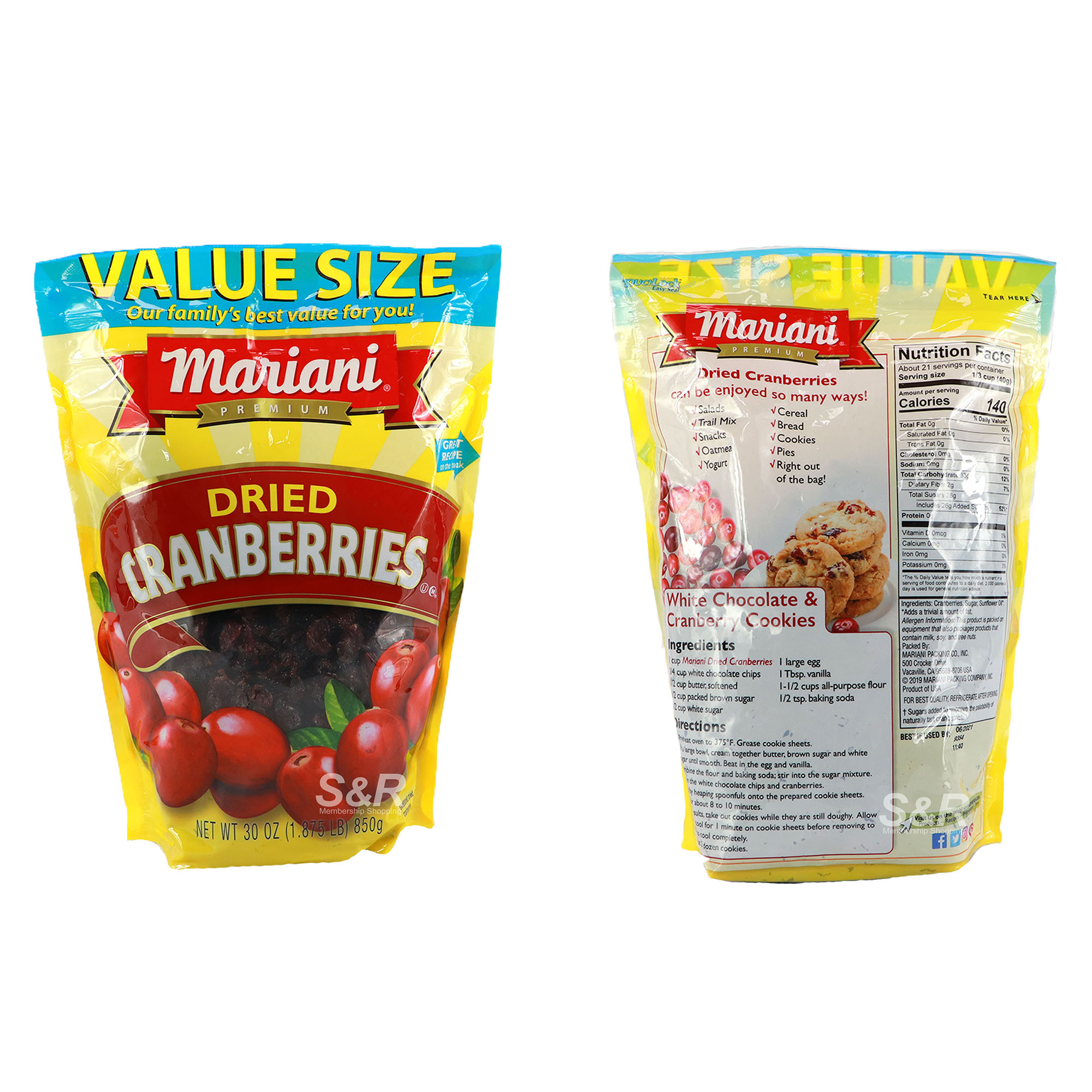 Mariani Dried Cranberries 850g