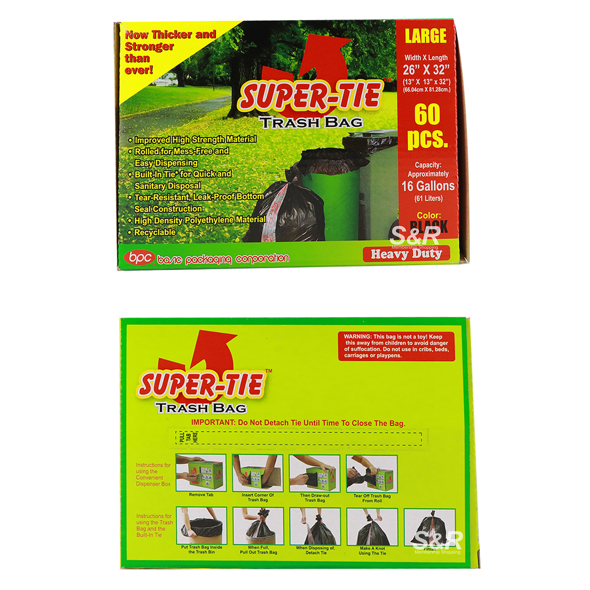 Super-Tie Heavy Duty trash bags