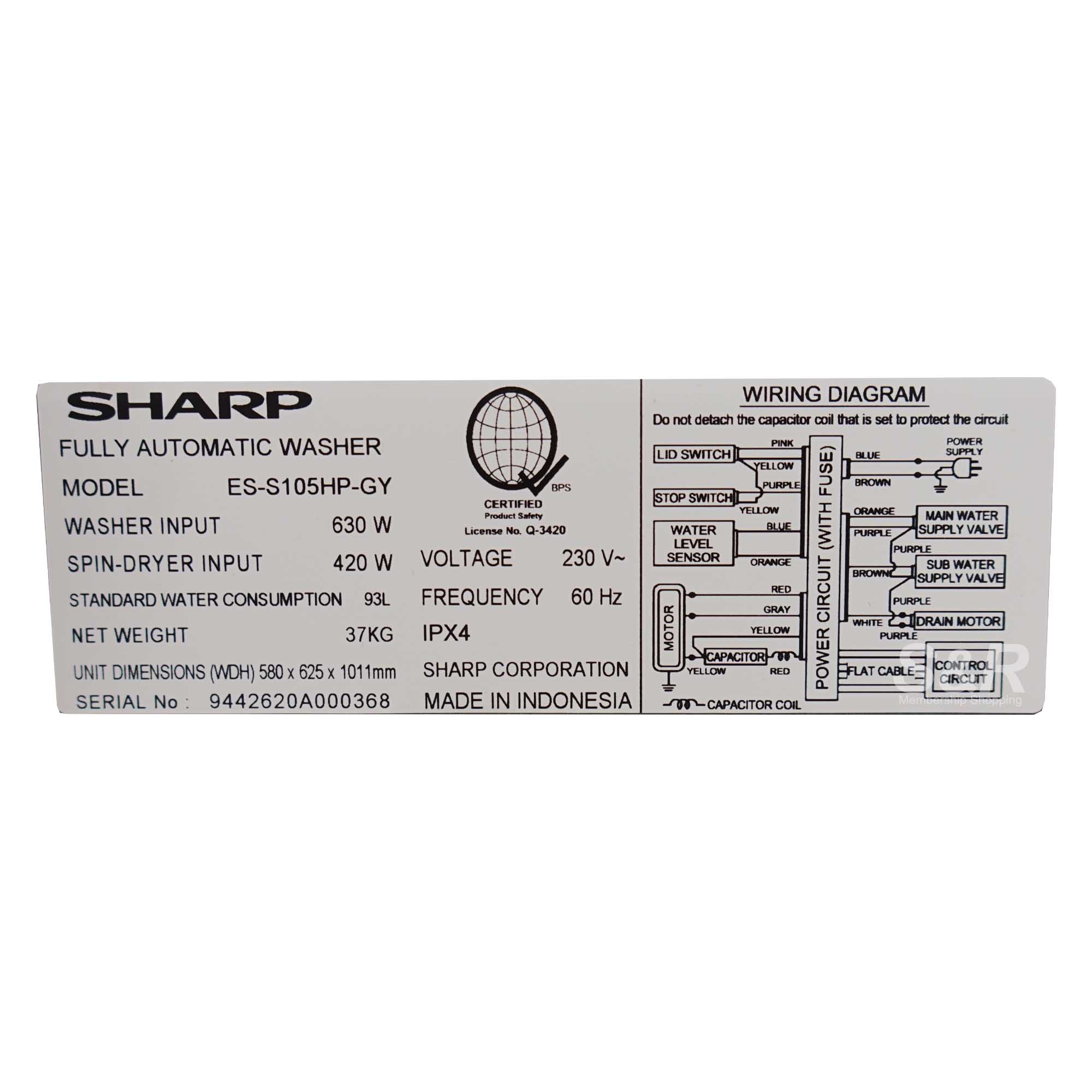 Sharp Top Load Washer