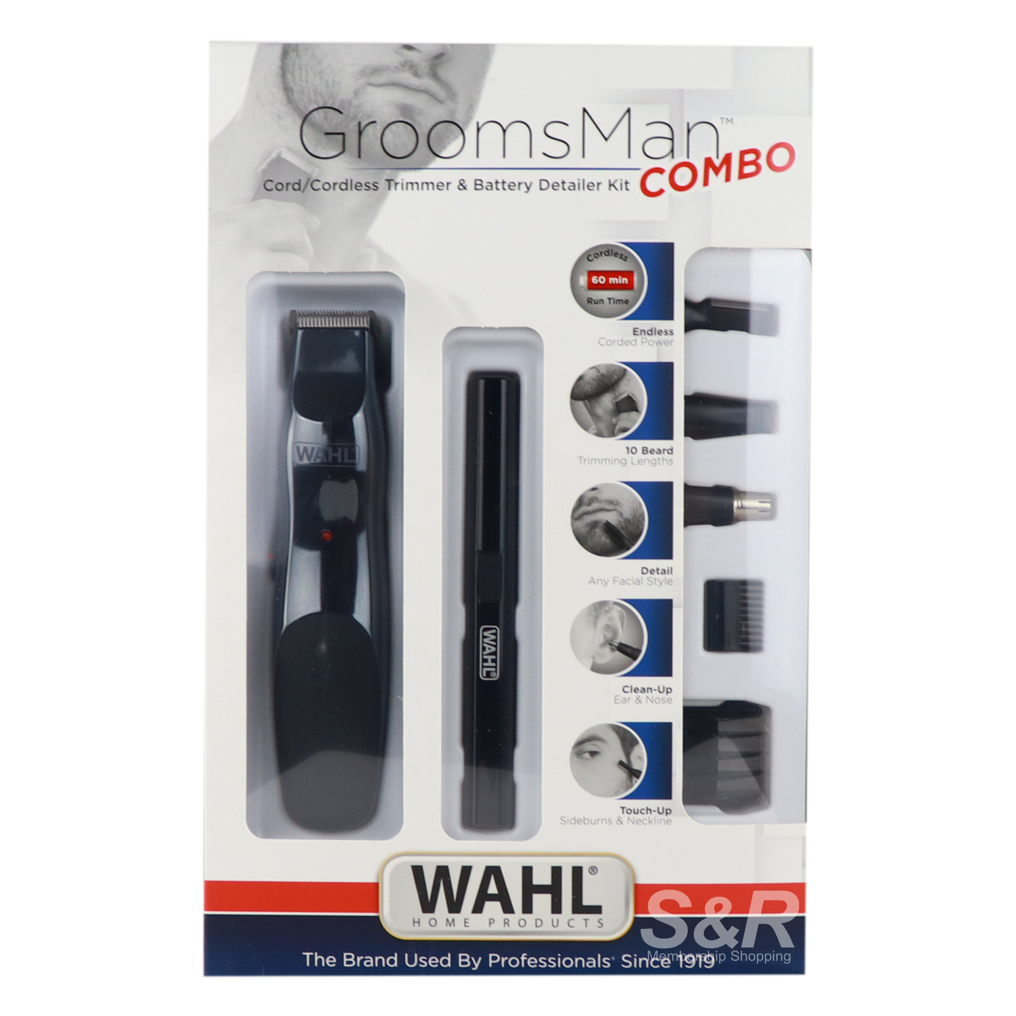 Wahl Home Products Groomsman Cord/Cordless Trimmer and Battery Detailing Kit
