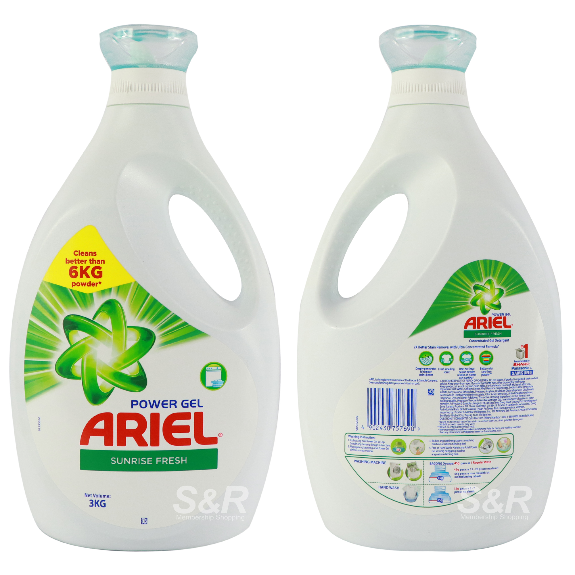 Ariel Liquid Detergent Sunrise Fresh Power Gel 3kg