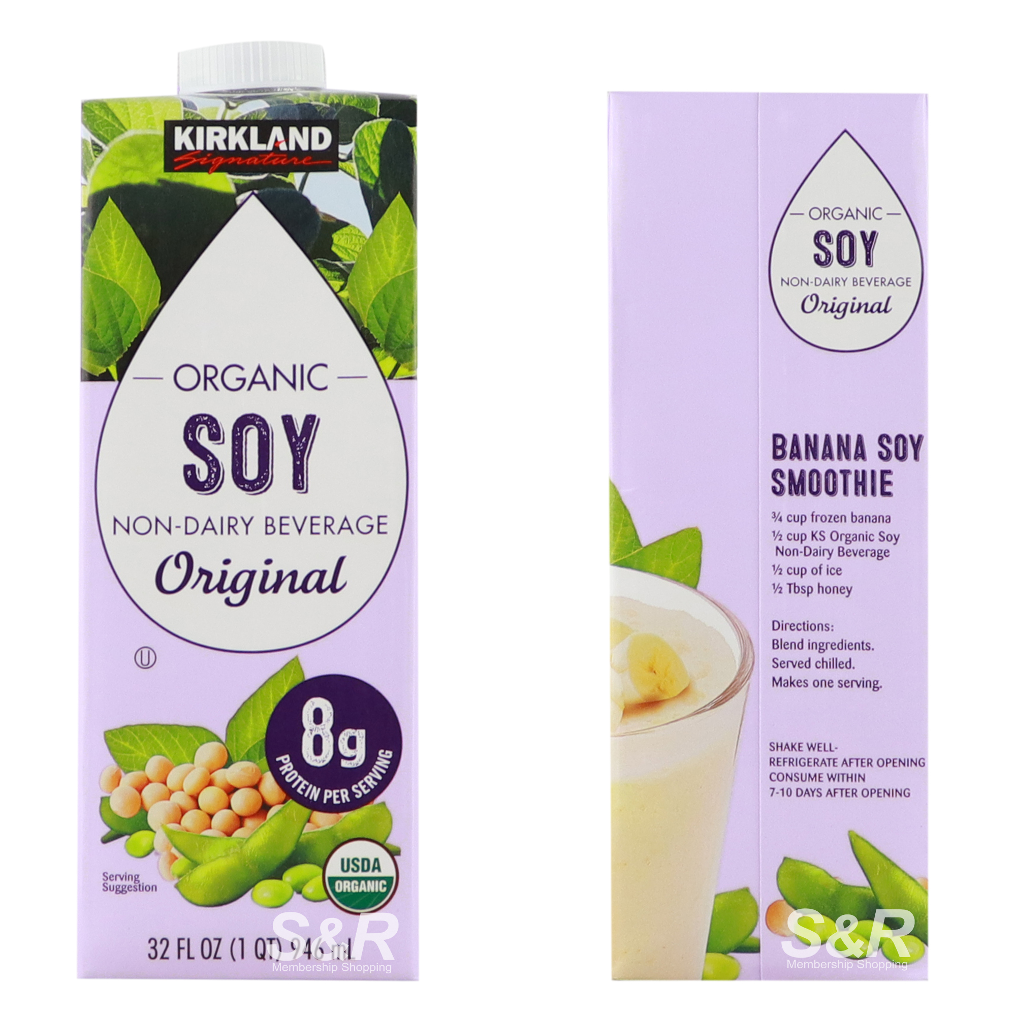 Kirkland Signature Organic Soy Nondairy beverage Vanilla 1L