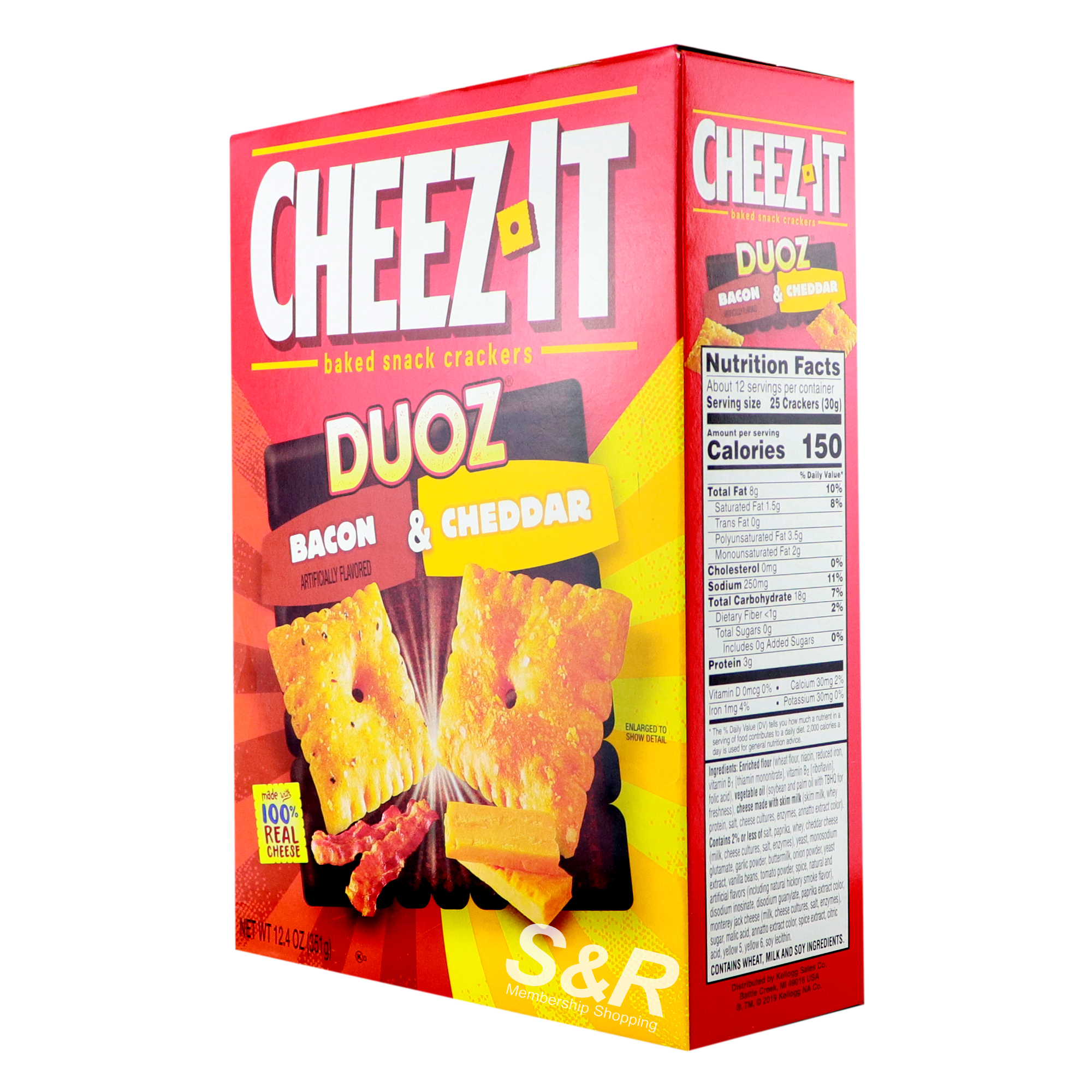 Cheez it Baked Snack Crackers Duoz Bacon and Cheddar 351g
