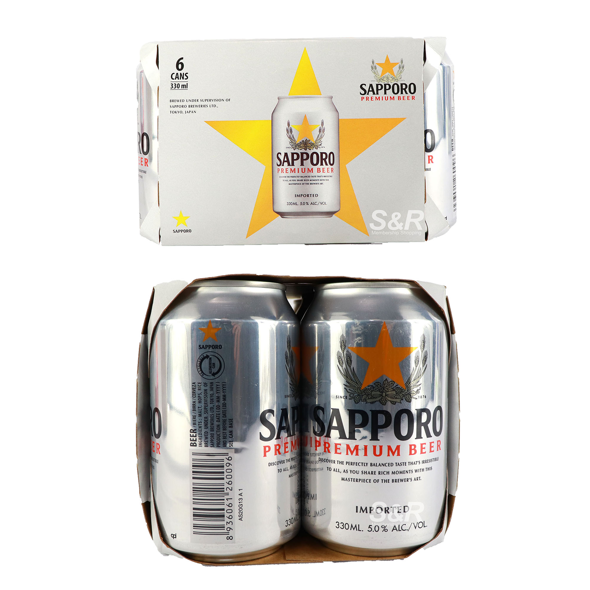 Sapporo Premium Beer 6 cans