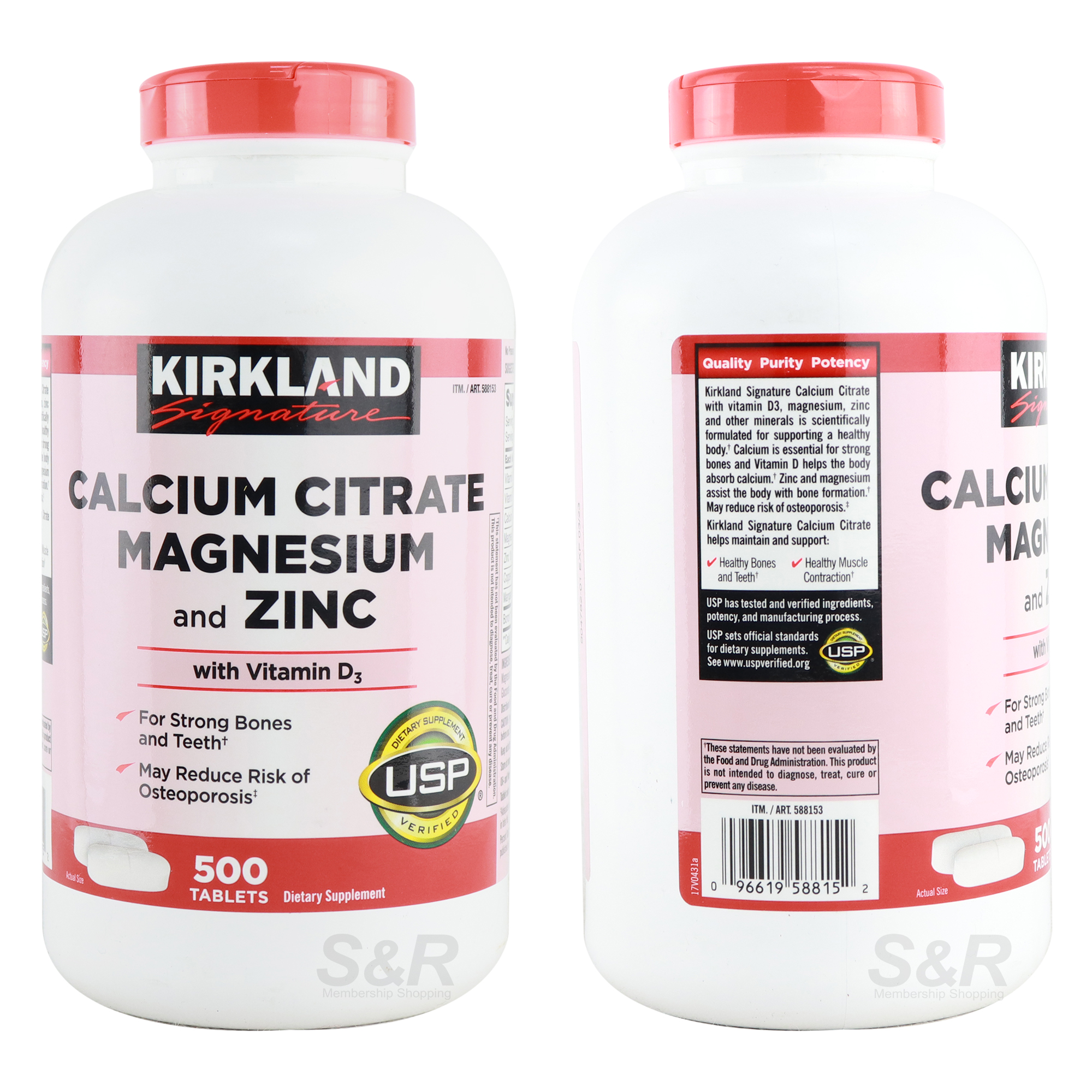 Kirkland Signature Calcium Citrate Magnesium and Zinc Vitamins
