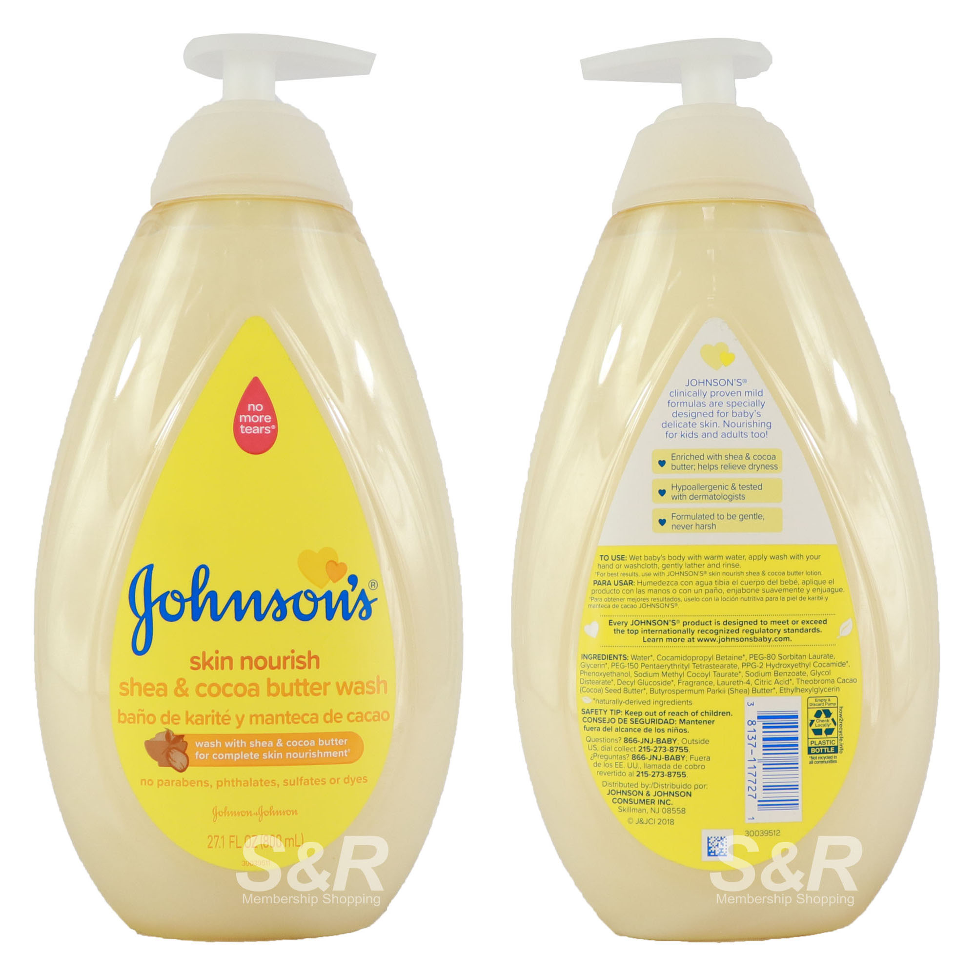 Johnson’s Skin Nourish Shea and Cocoa Butter Wash 800mL