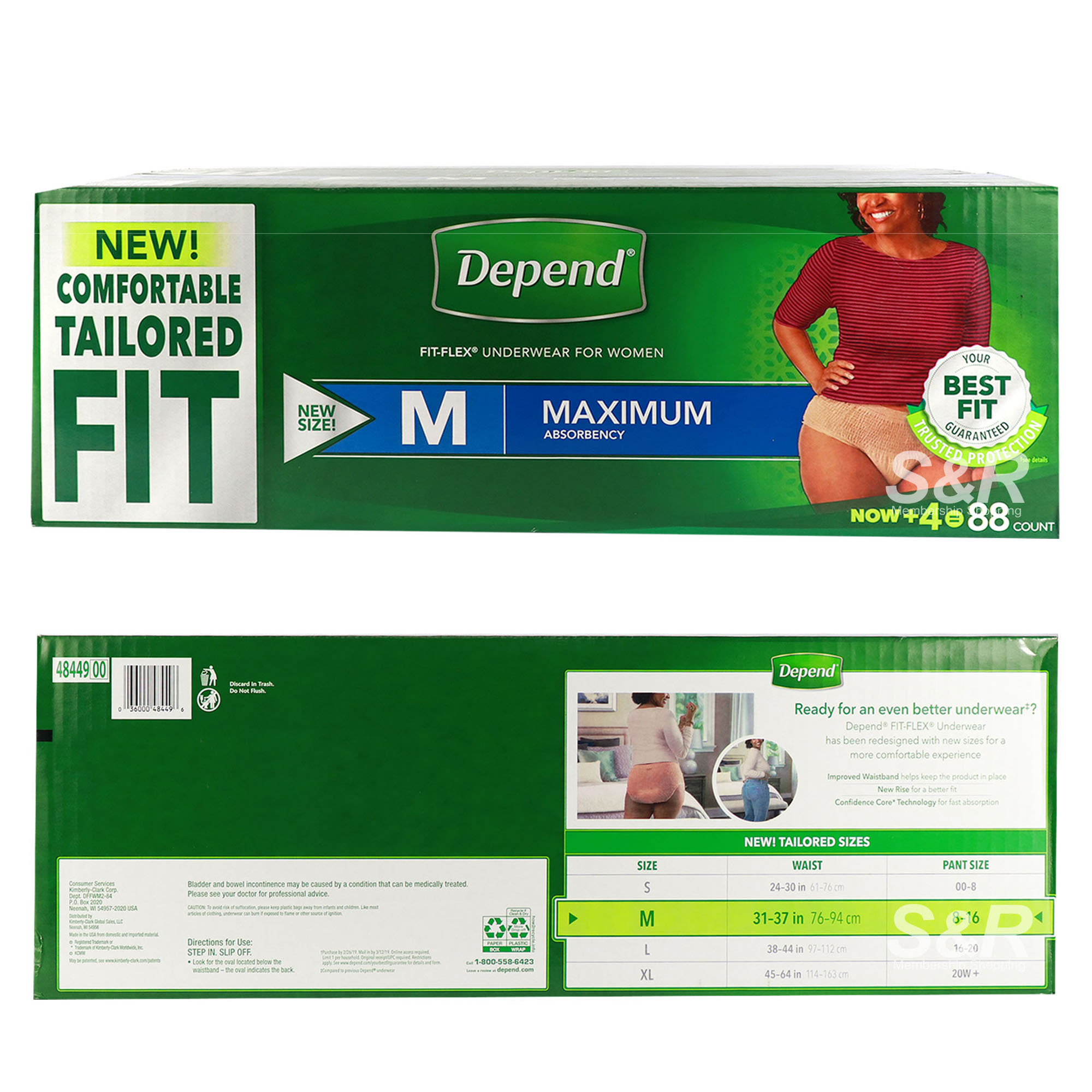 Depend Fit-Flex Women's Underwear Medium 88pcs