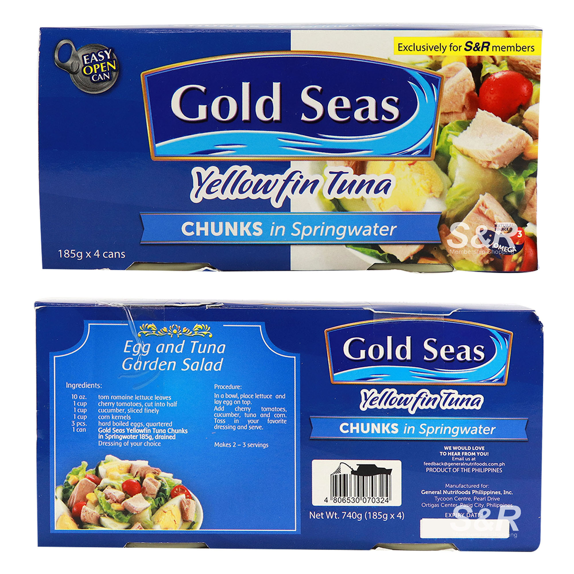 Gold Seas Yellowfin Tuna Chunks in Springwater 4 cans