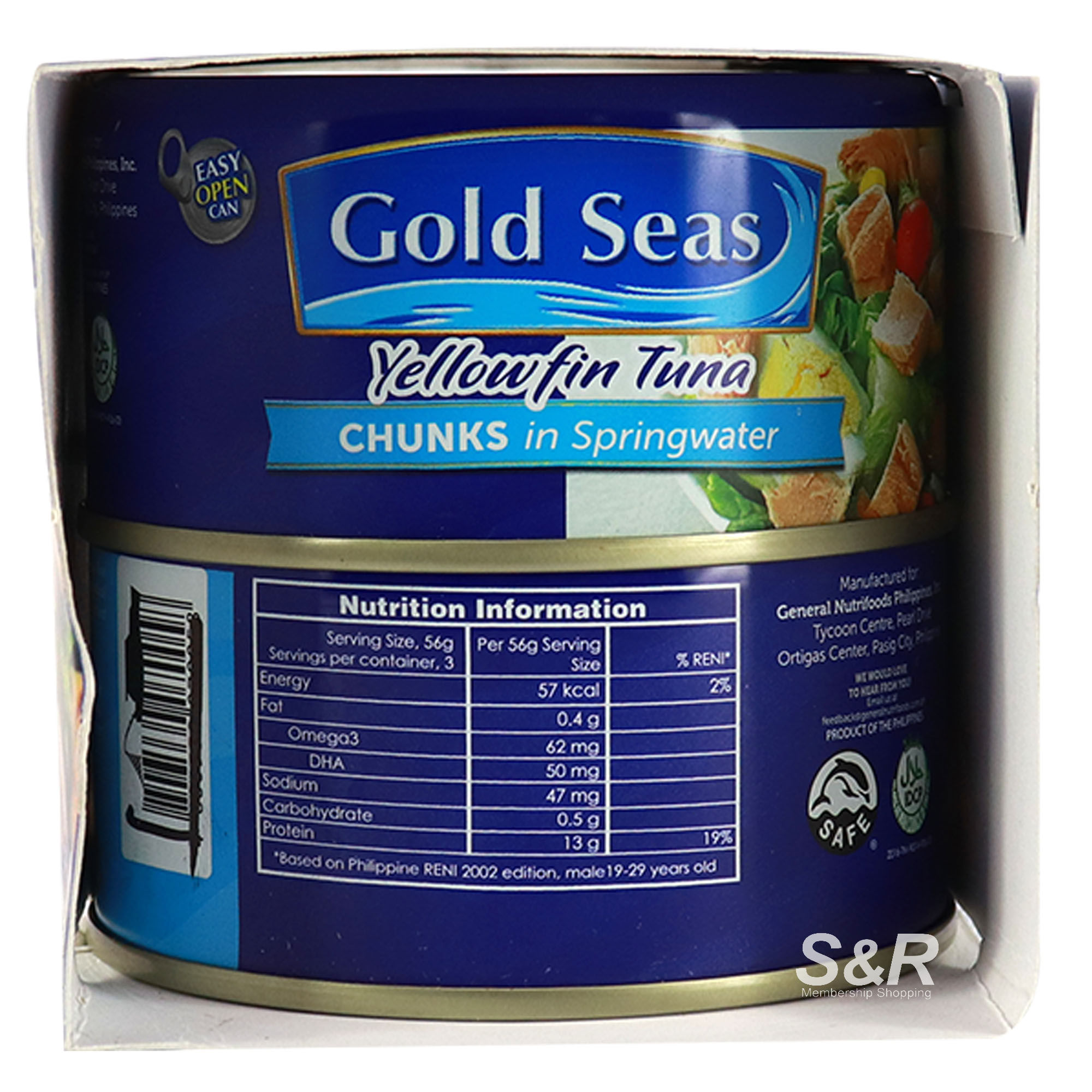Gold Seas Yellowfin Tuna Chunks in Springwater 4 cans