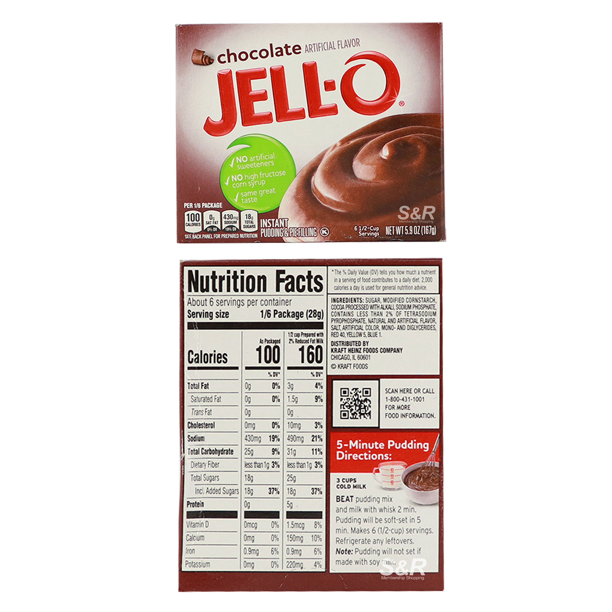 JellO Instant Pudding & Pie Filling Chocolate 167g