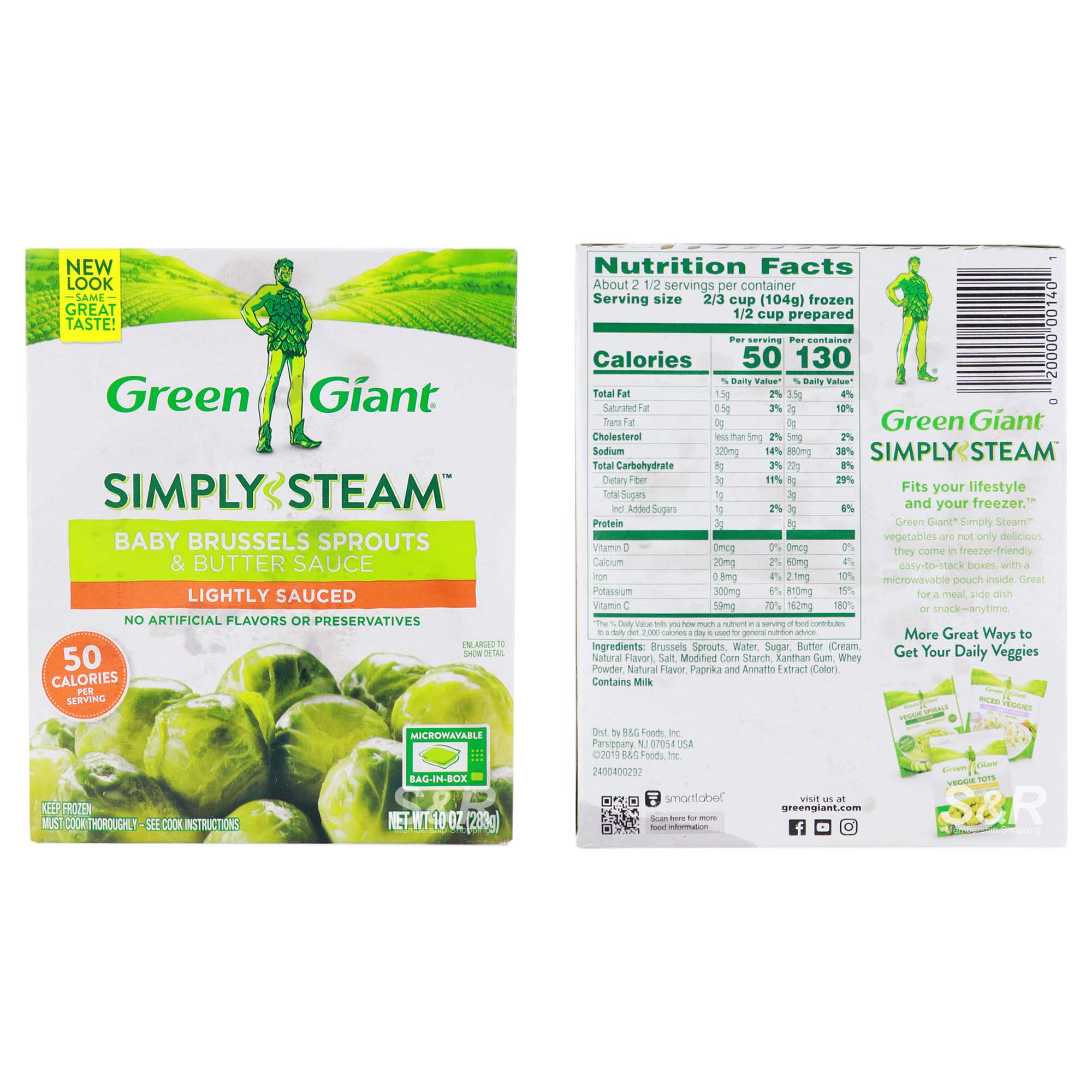 Green Giant Simply Steam Baby Brussel Sprouts and Butter Sauce 283g