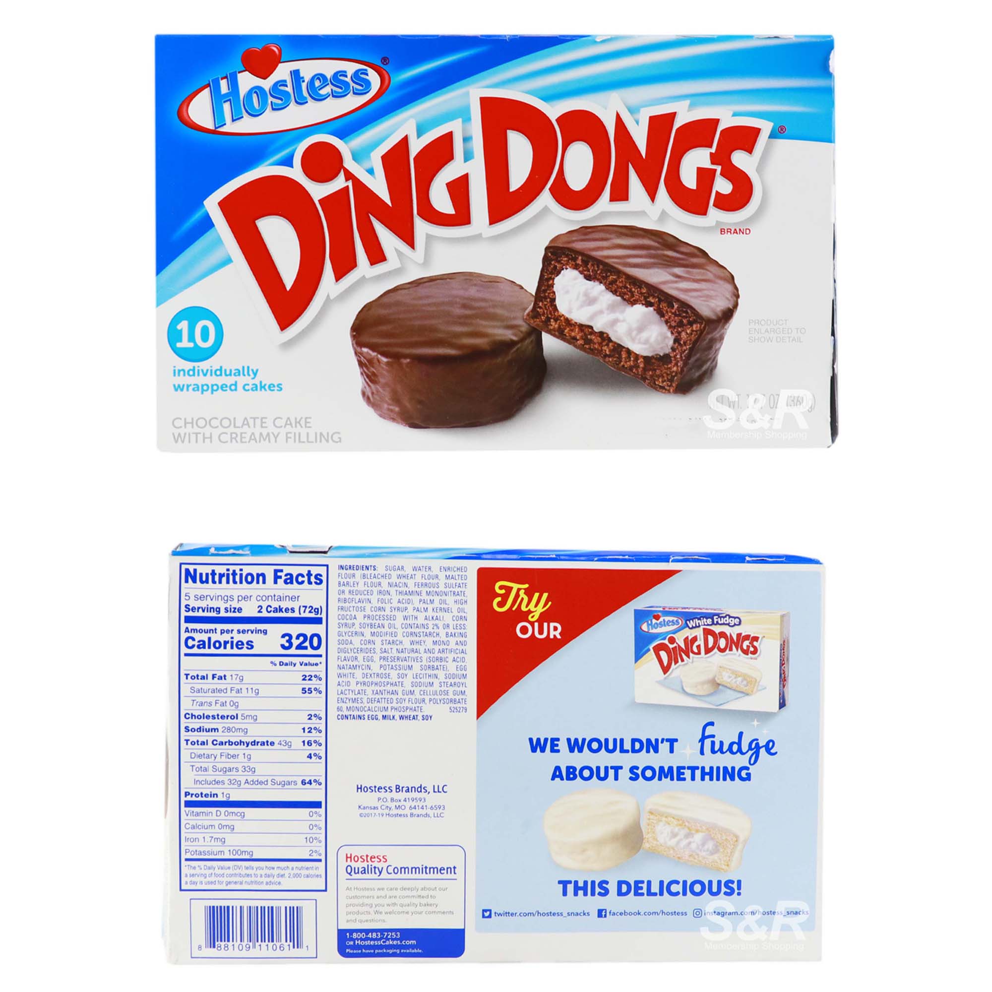 Hostess ding dong nutrition label