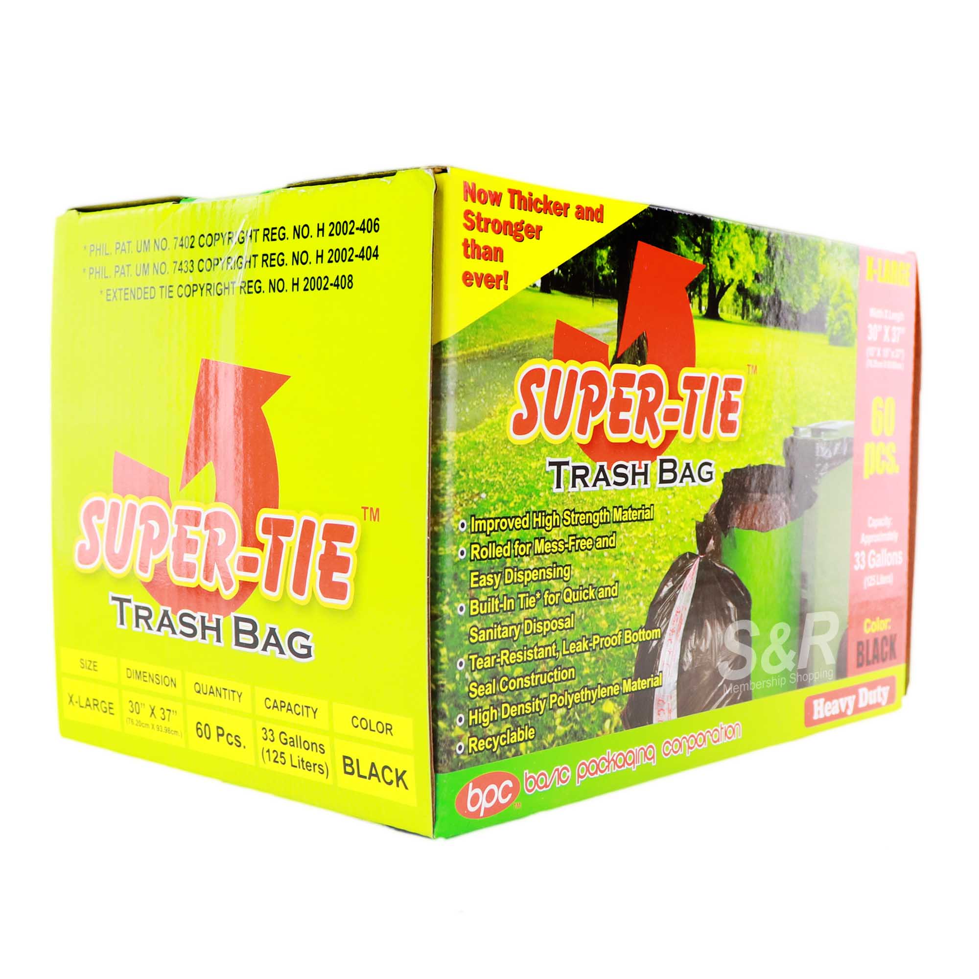 Super-Tie Trash Bag XL 60 pcs