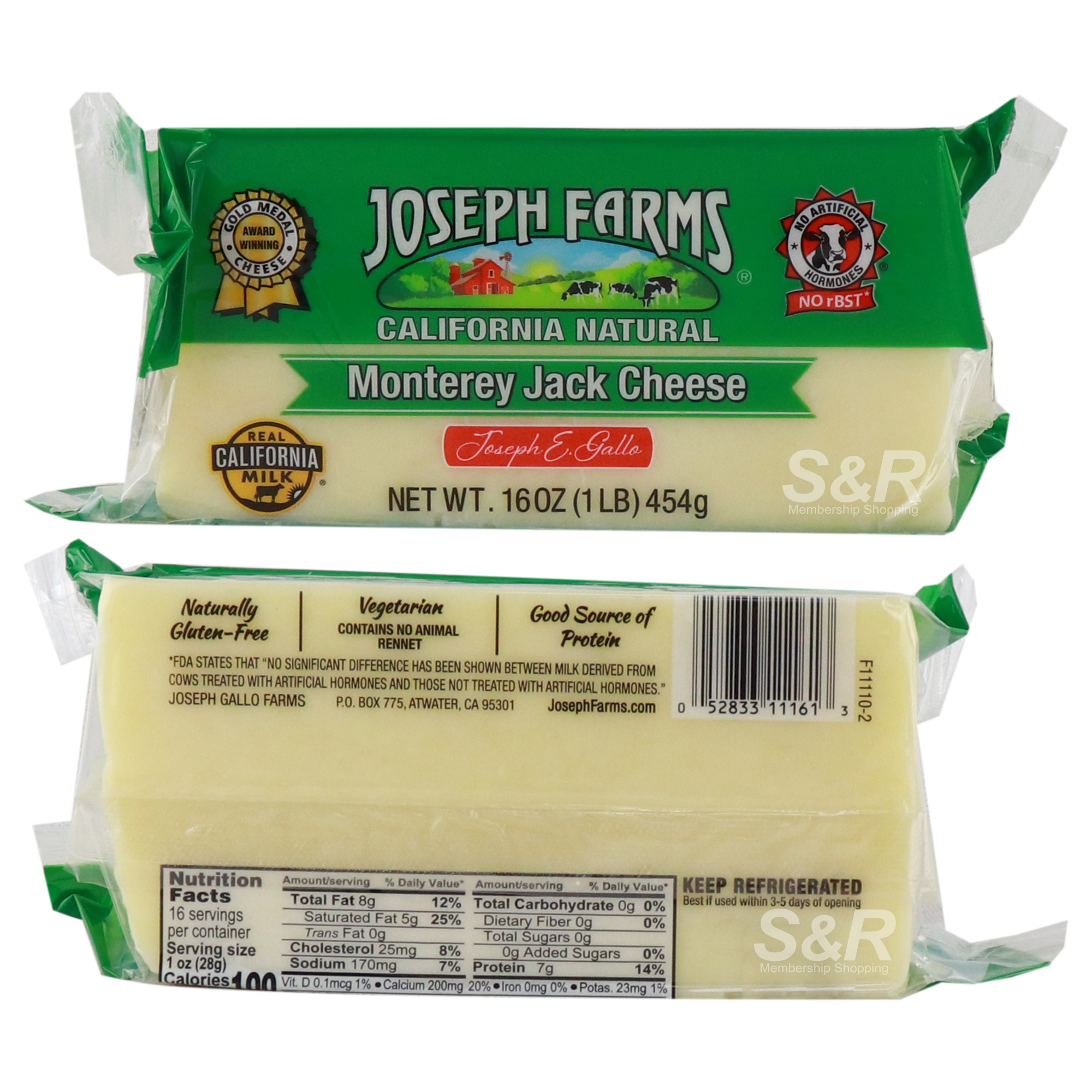 Joseph Farms Monterey Jack Cheese 454g