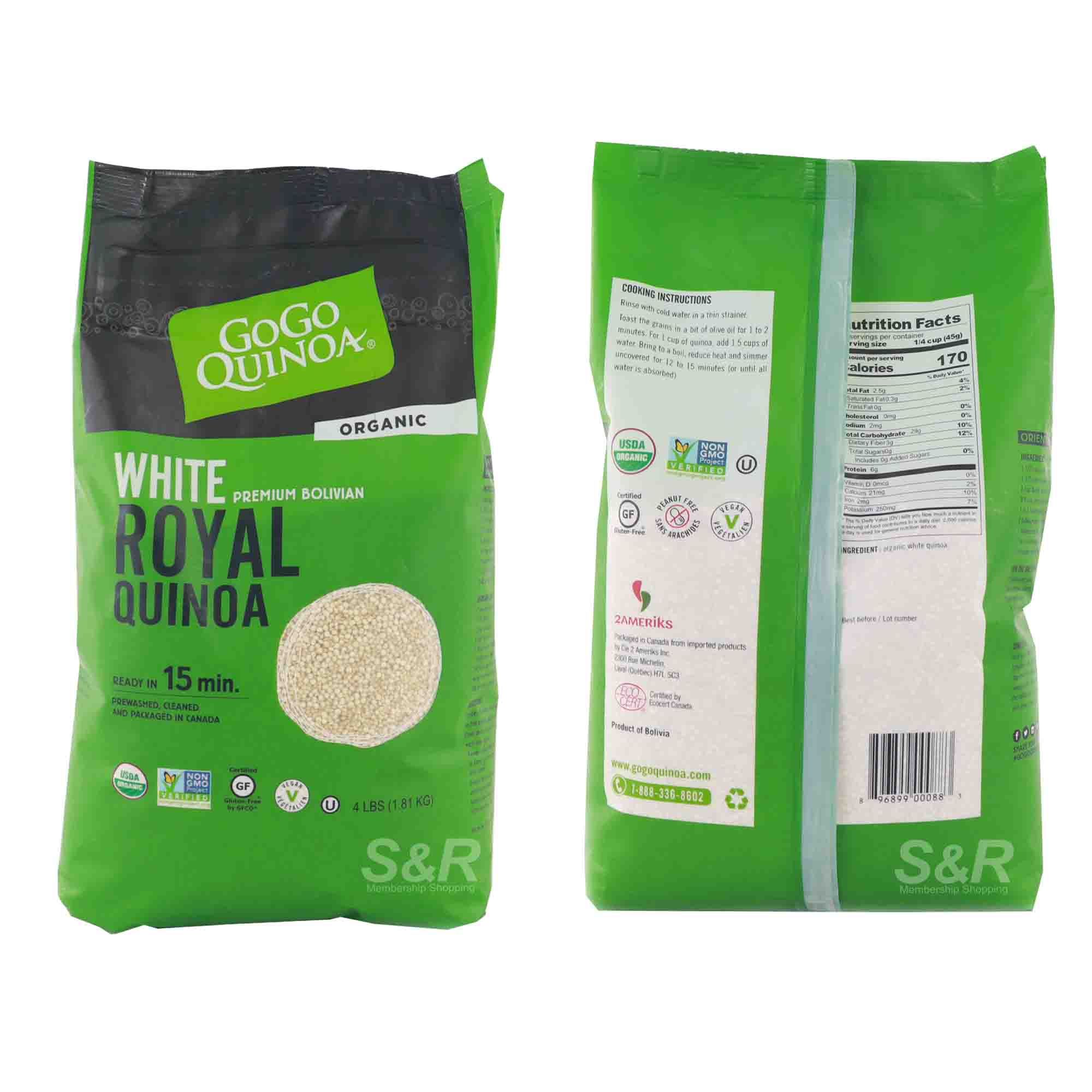 GoGo Quinoa Organic White Premium Bolivian Royal Quinoa