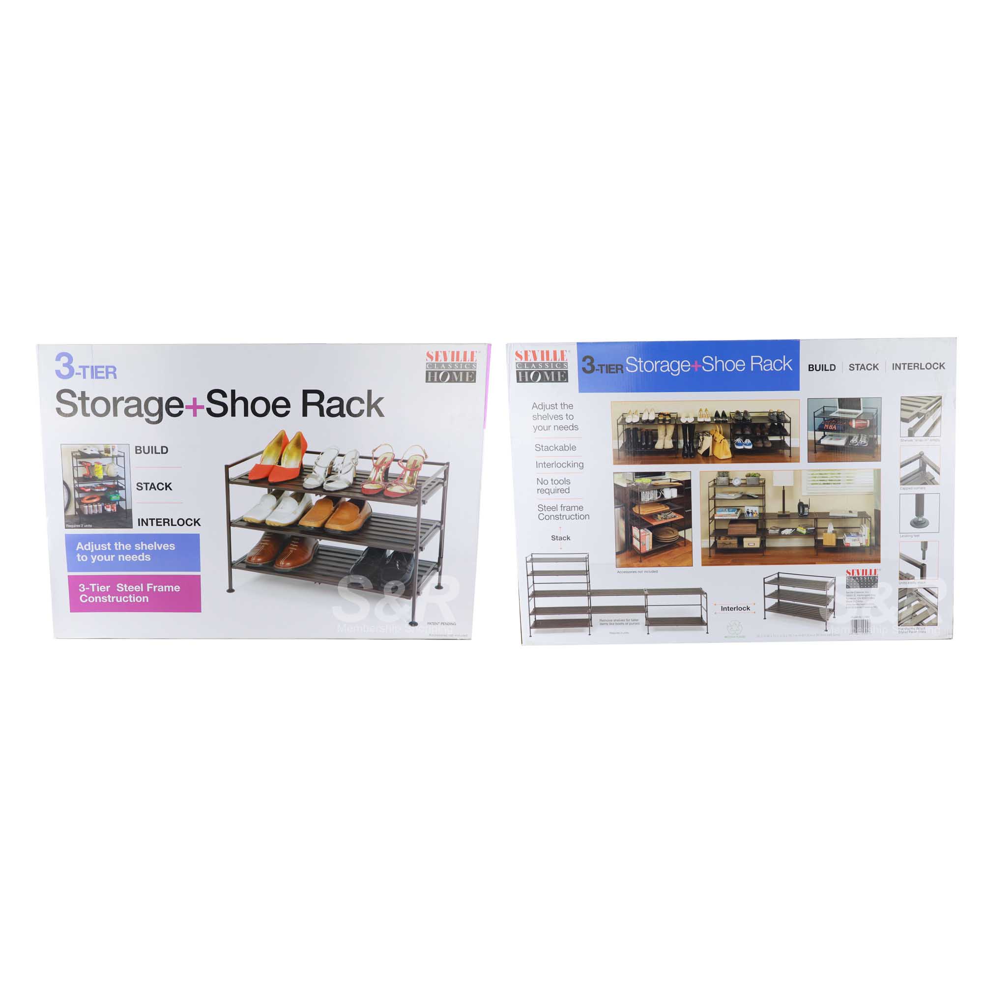 Seville 3 tier Storage and Shoe Rack 1pc
