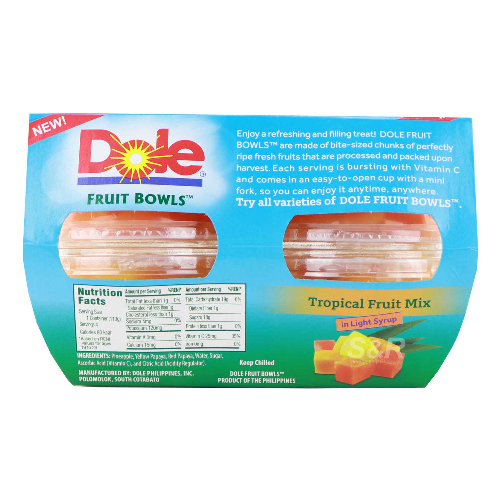 Dole Fruit Bowls Tropical Fruit Mix