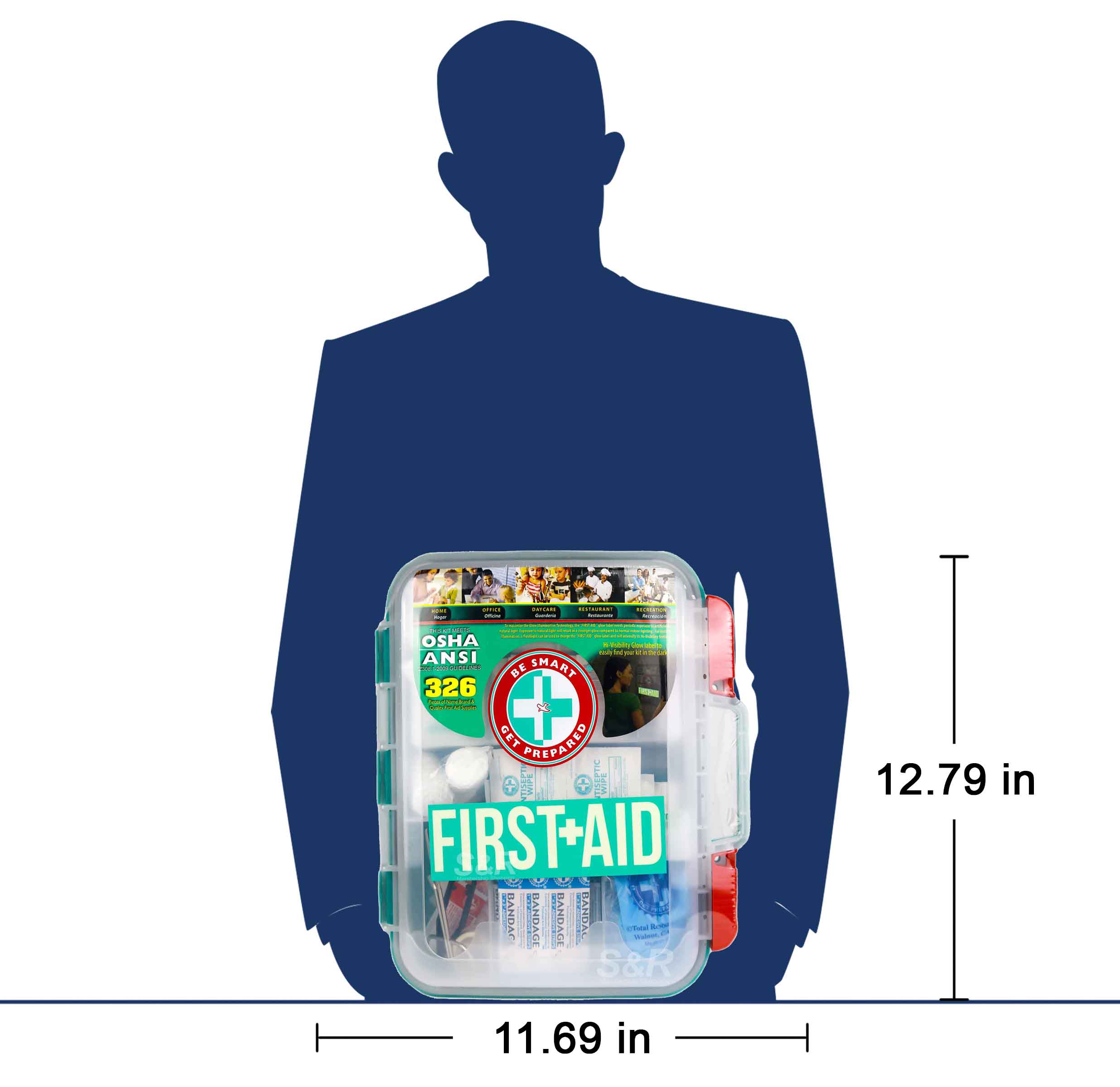 Osha Ansi First Aid Kit Hard Teal Case Set