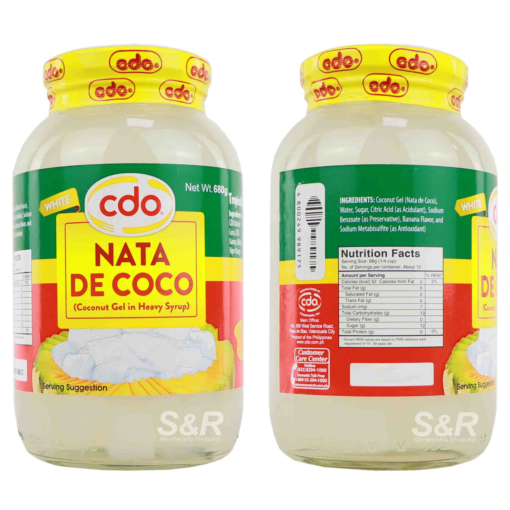 CDO White Nata De Coco (Coconut Gel in Heavy Syrup) 680g