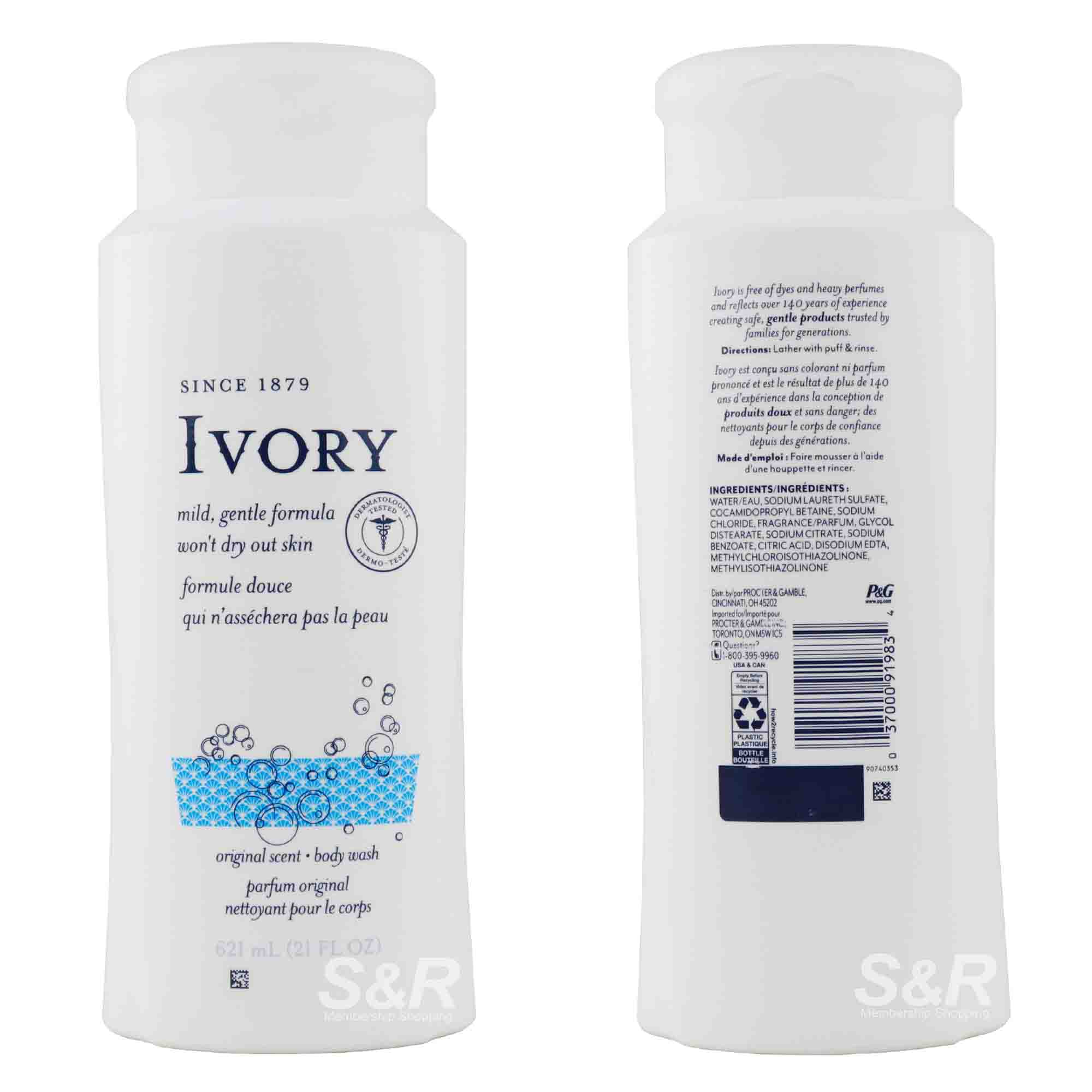 Ivory Original Scented Body Wash 621mL