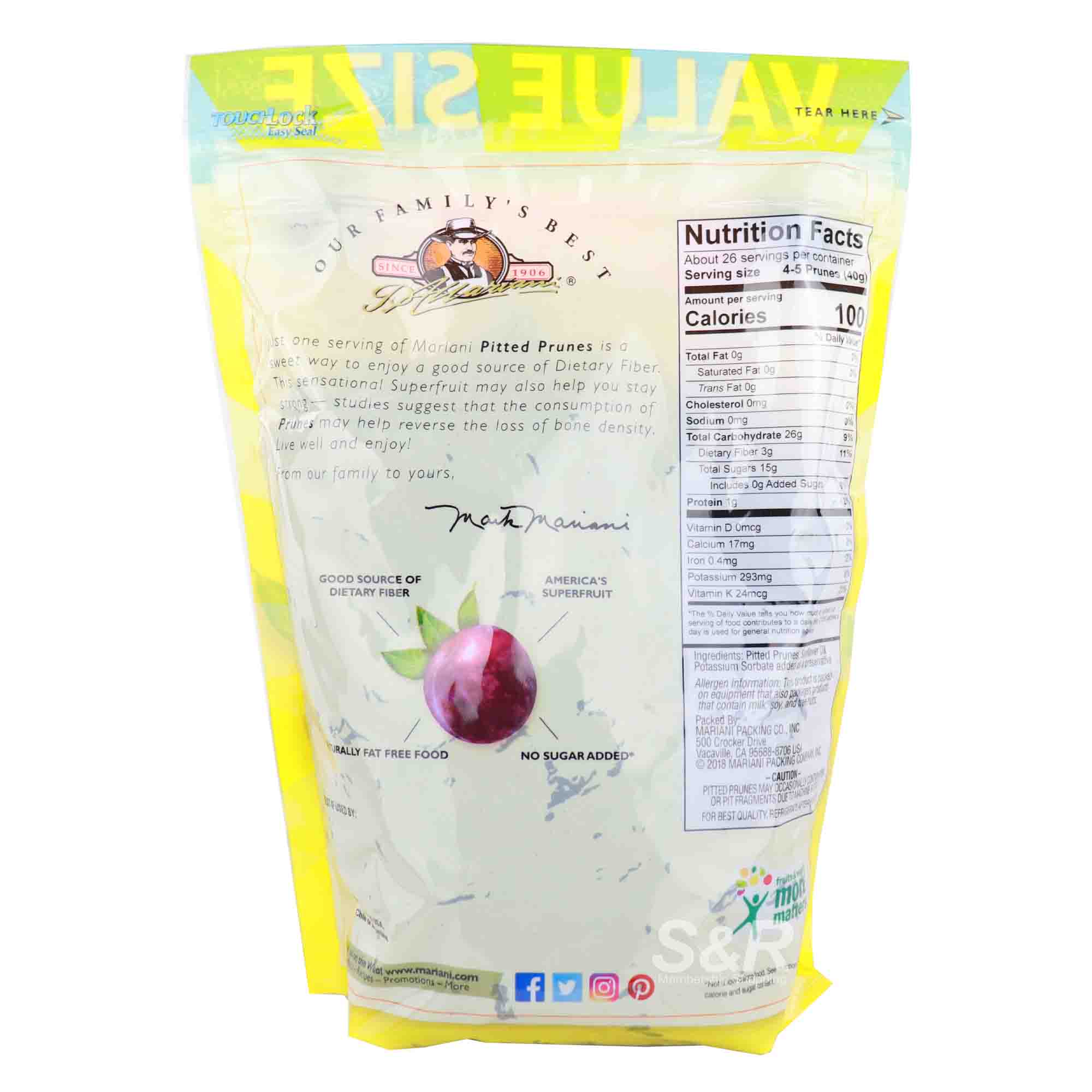 Mariani Premium Pitted Dried Plums 1.02kg