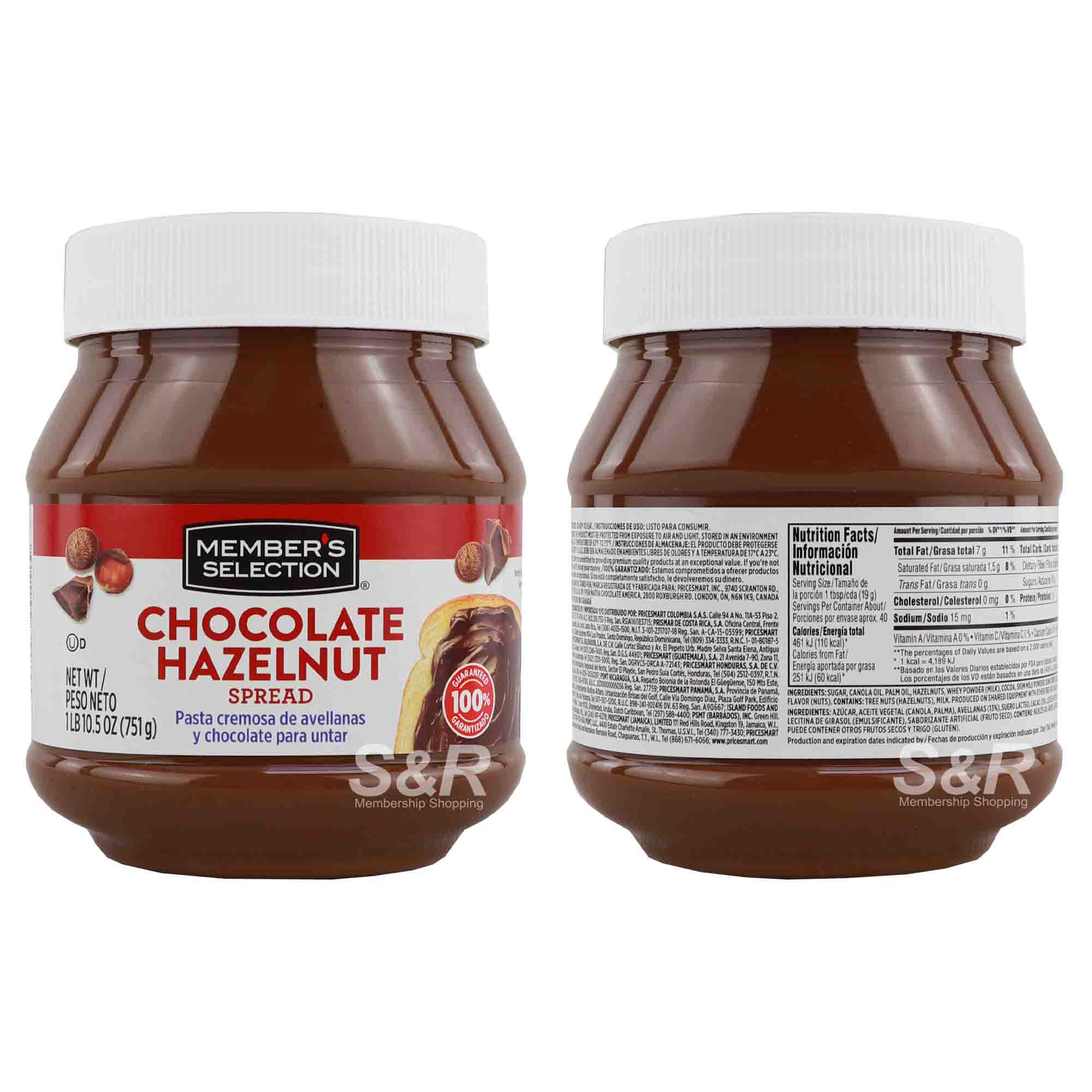 Member's Selection spread Hazelnut-flavored