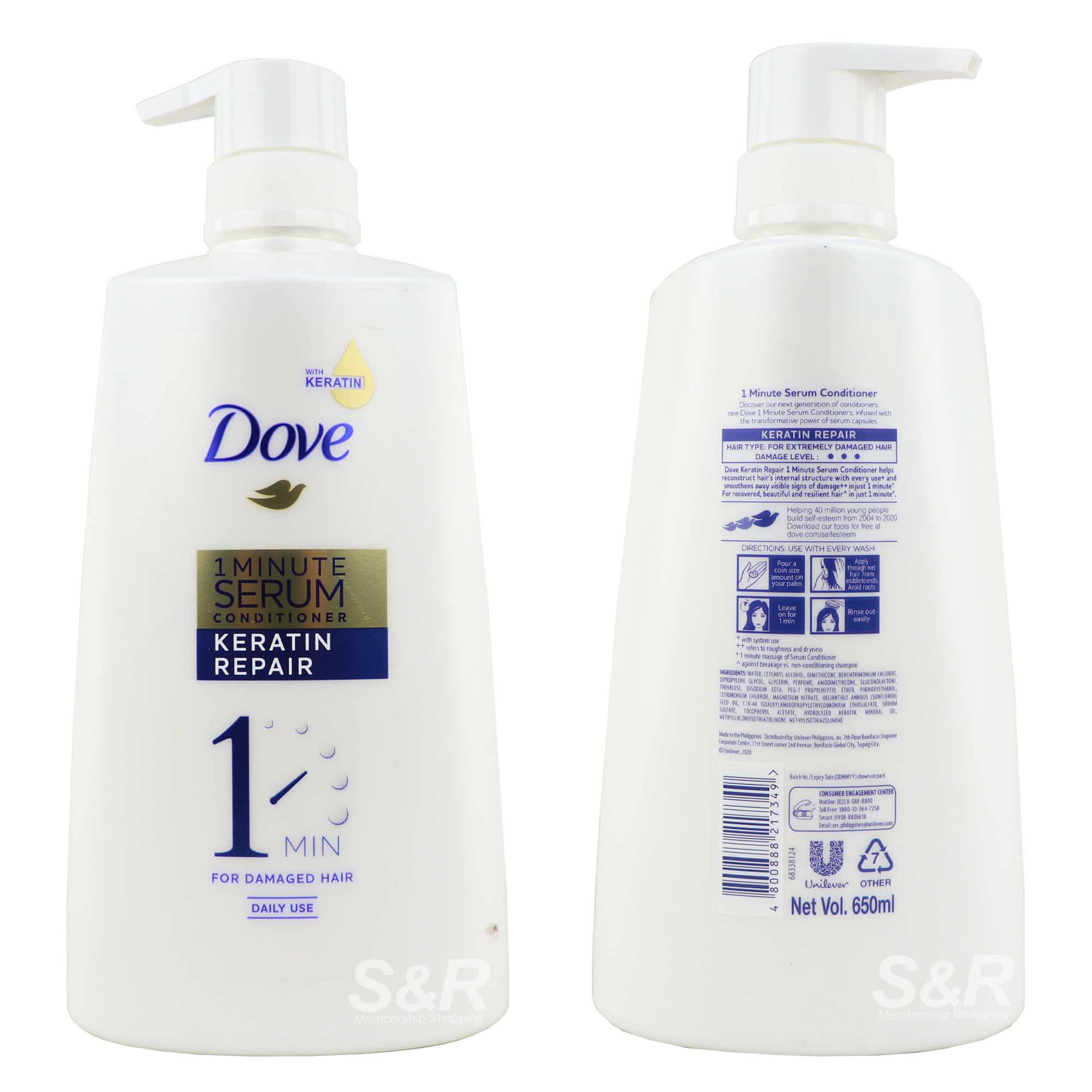 Dove 1 Minute Serum Keratin Repair Conditioner 650mL