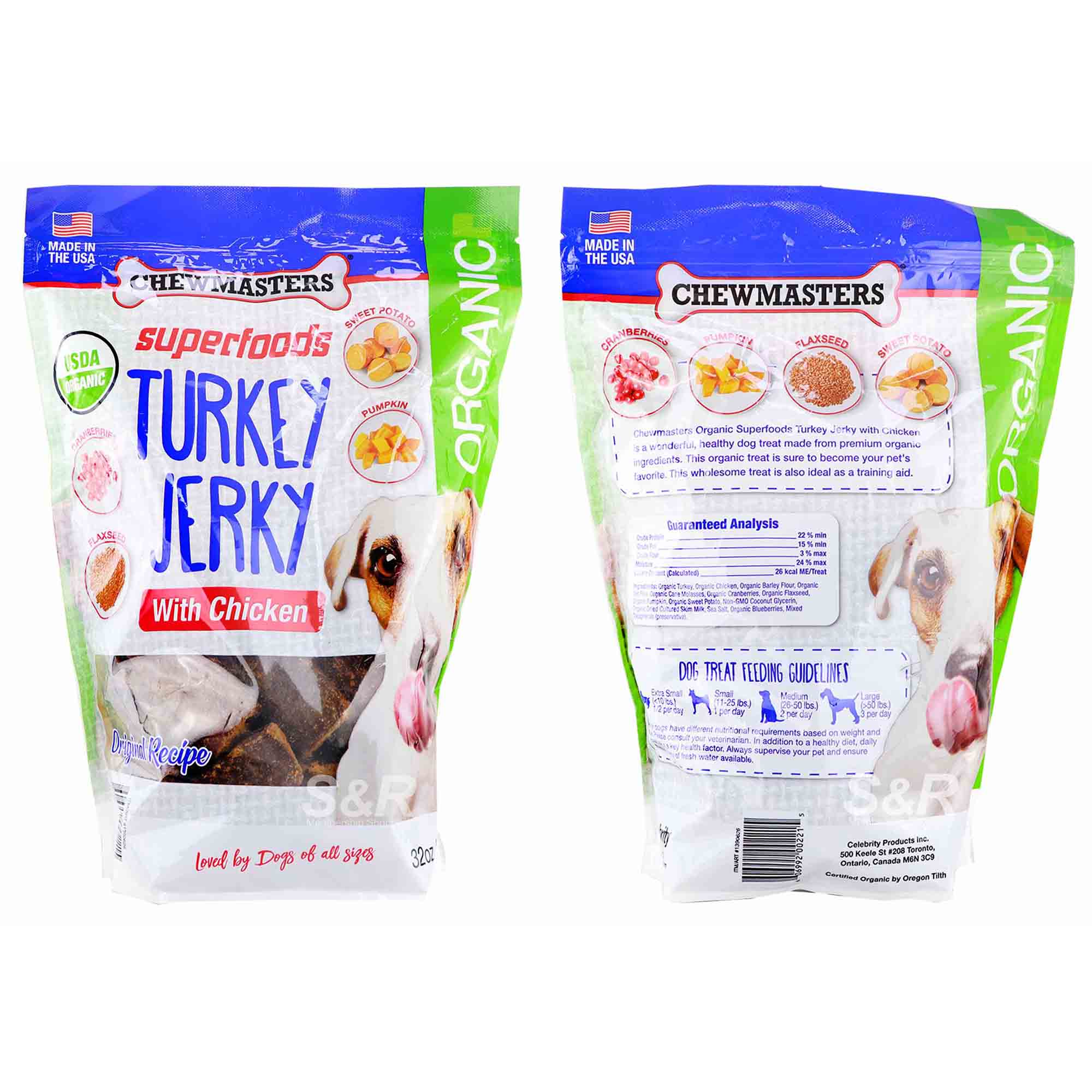 Chewmasters Organic Superfoods Turkey Jerky with Chicken