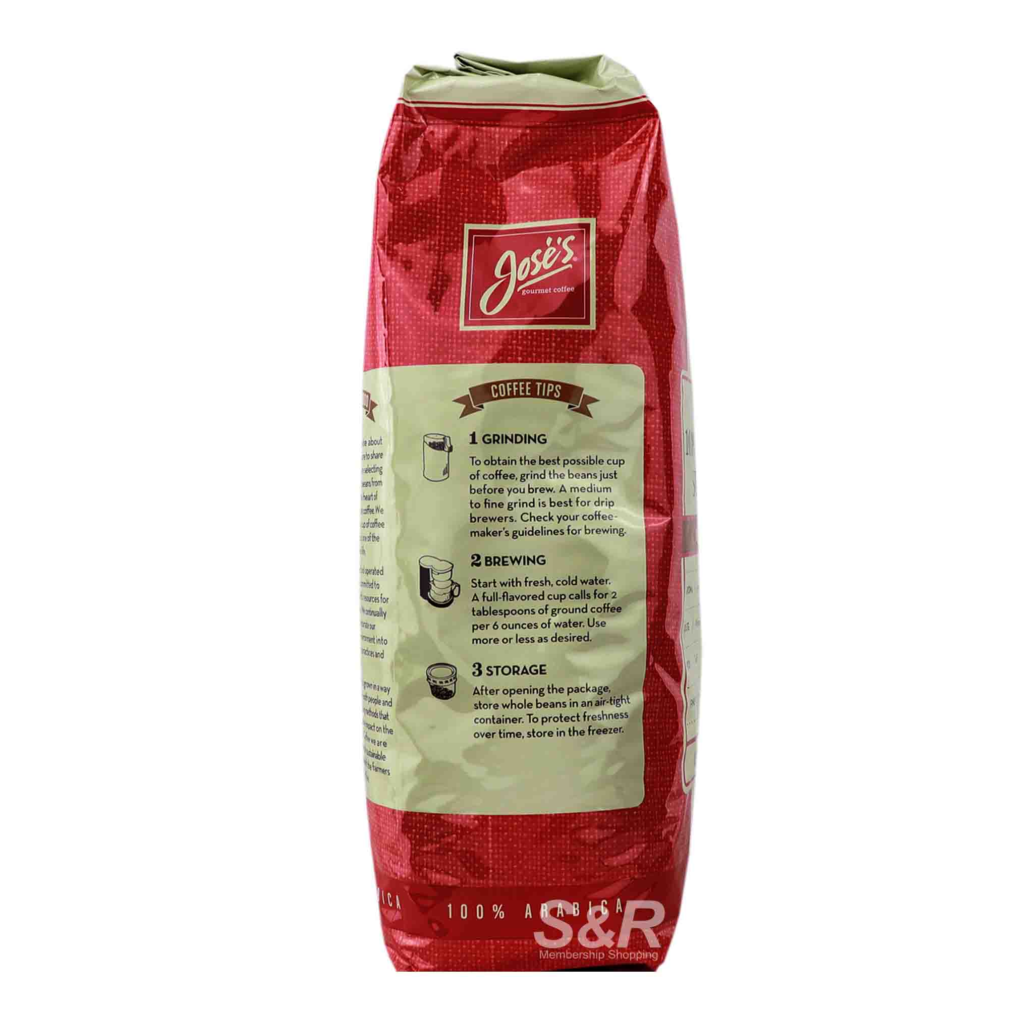 Jose's Gourmet Coffee Whole Bean 100 Colombia Supremo Medium Roast 1.36kg