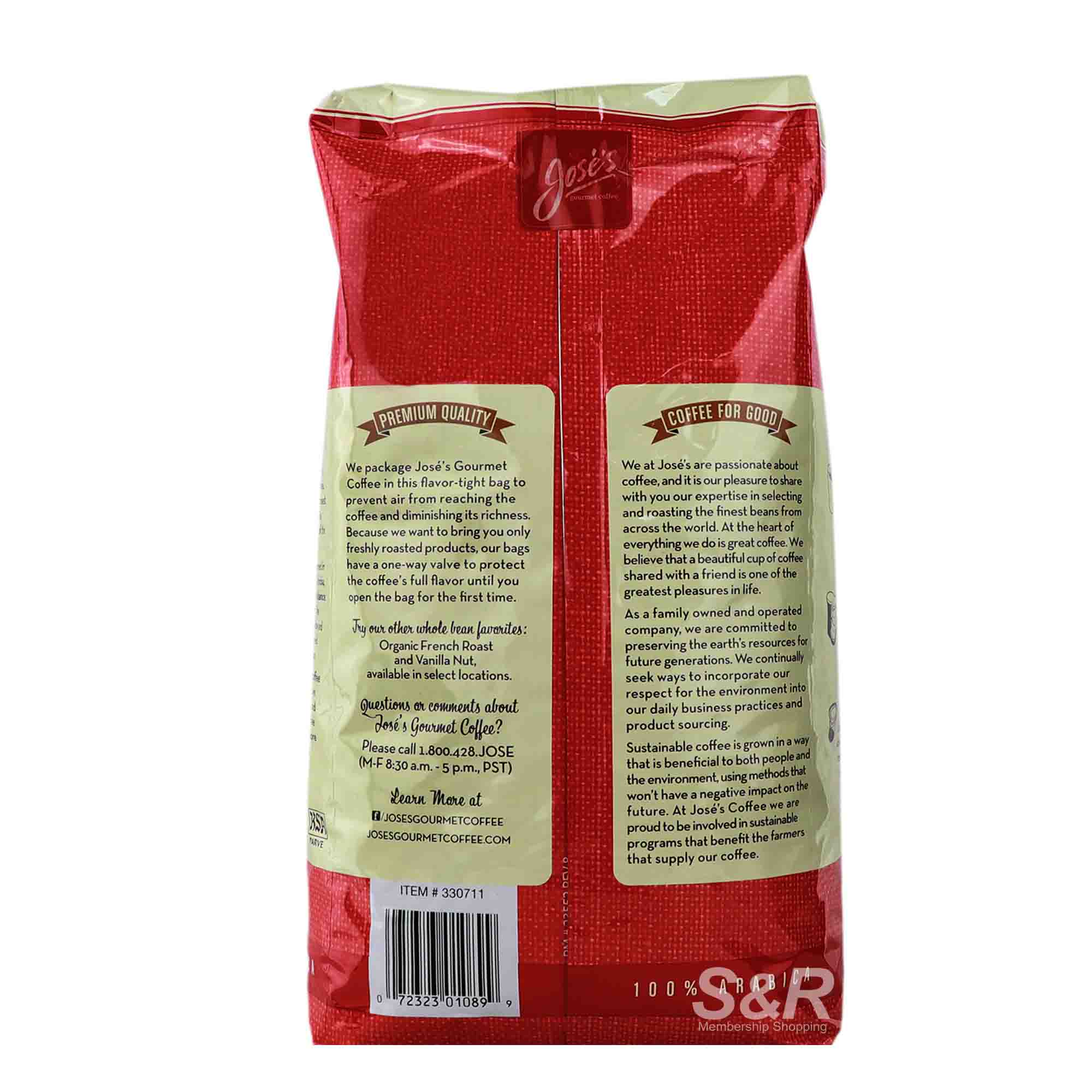 Jose's Gourmet Coffee Whole Bean 100 Colombia Supremo Medium Roast 1.36kg