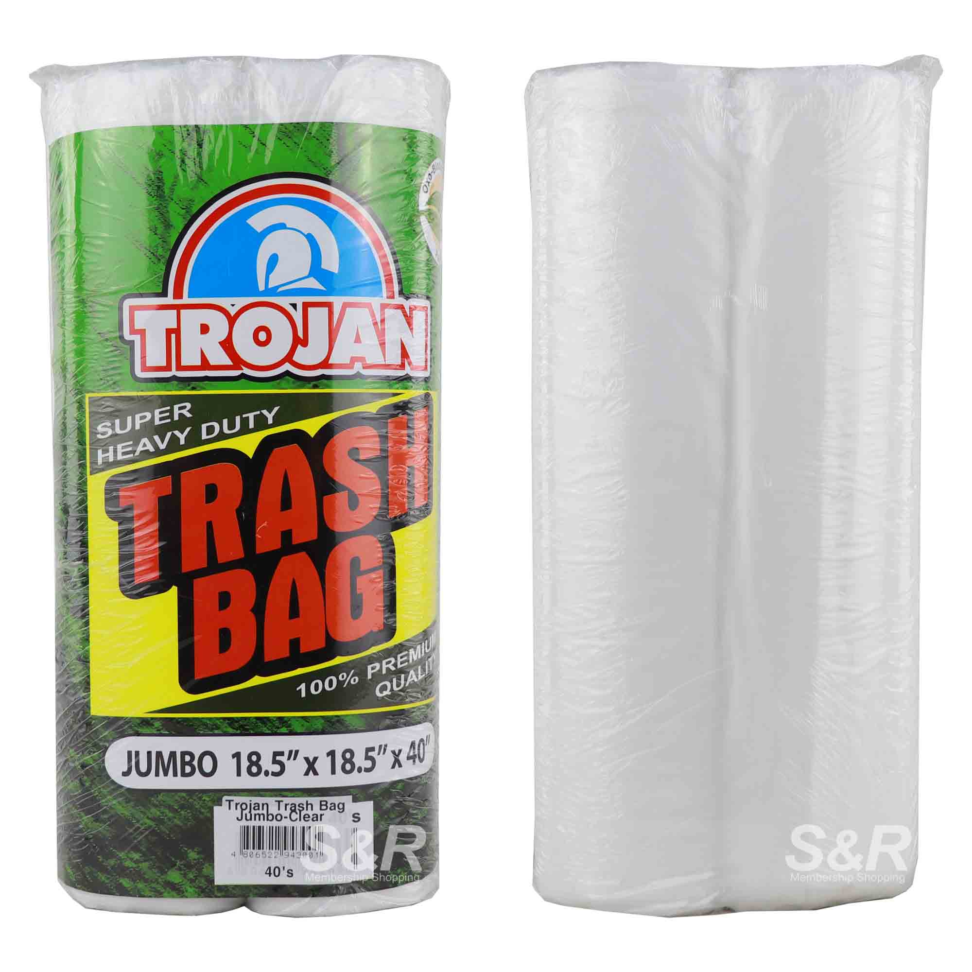 Trojan Super Heavy Duty Trash Bag Jumbo 40pcs