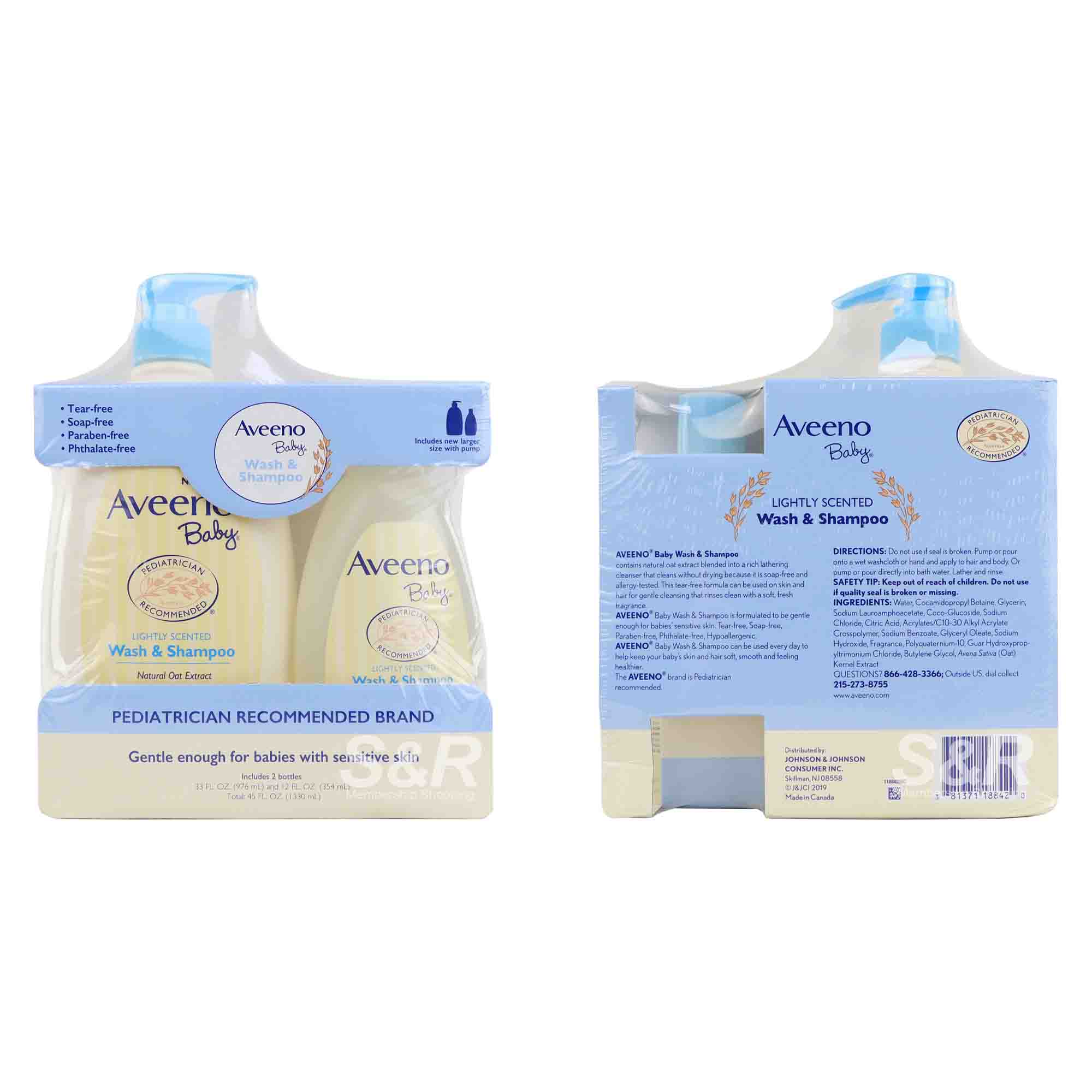 Aveeno Baby Body Wash and Shampoo 2 bottles