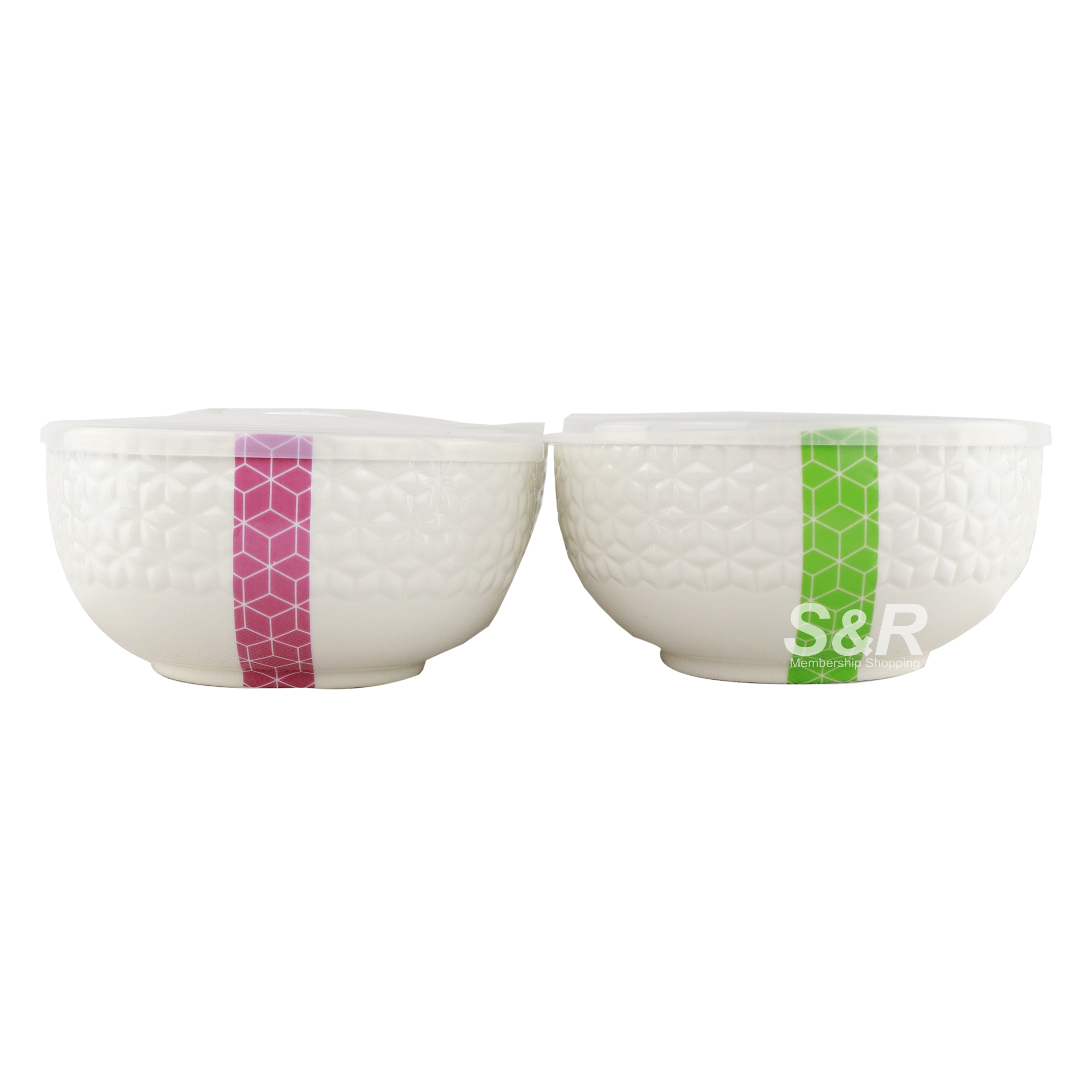 Over & Back Porcelain Bowls with Lid 4pcs
