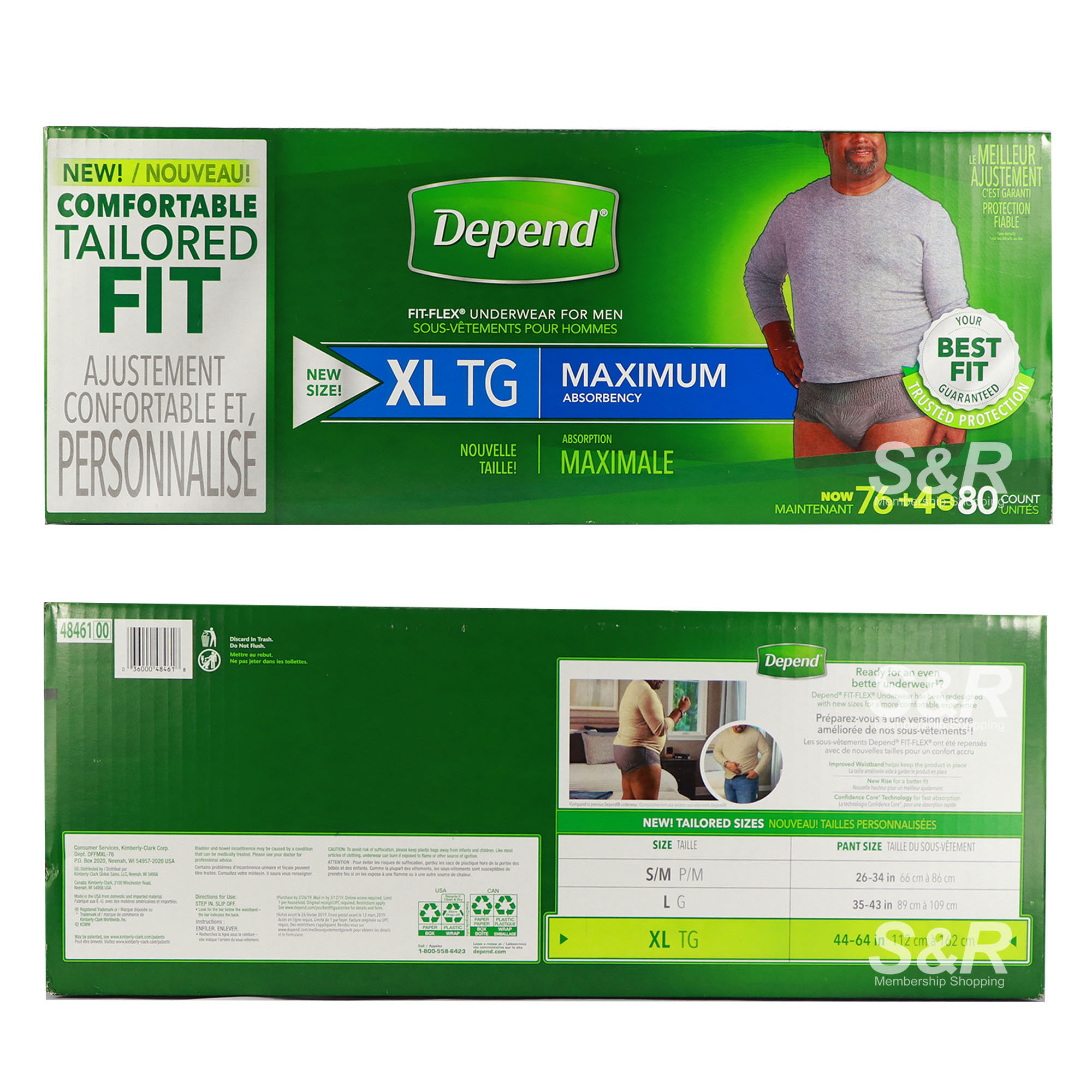 Depend FitFlex XL Men Underwear 80pcs