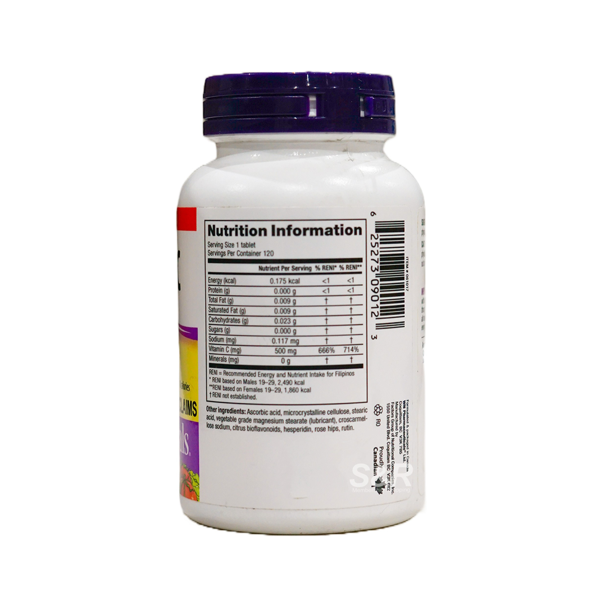 ber Naturals 500mg Vitamin C Food Supplement 120pcs