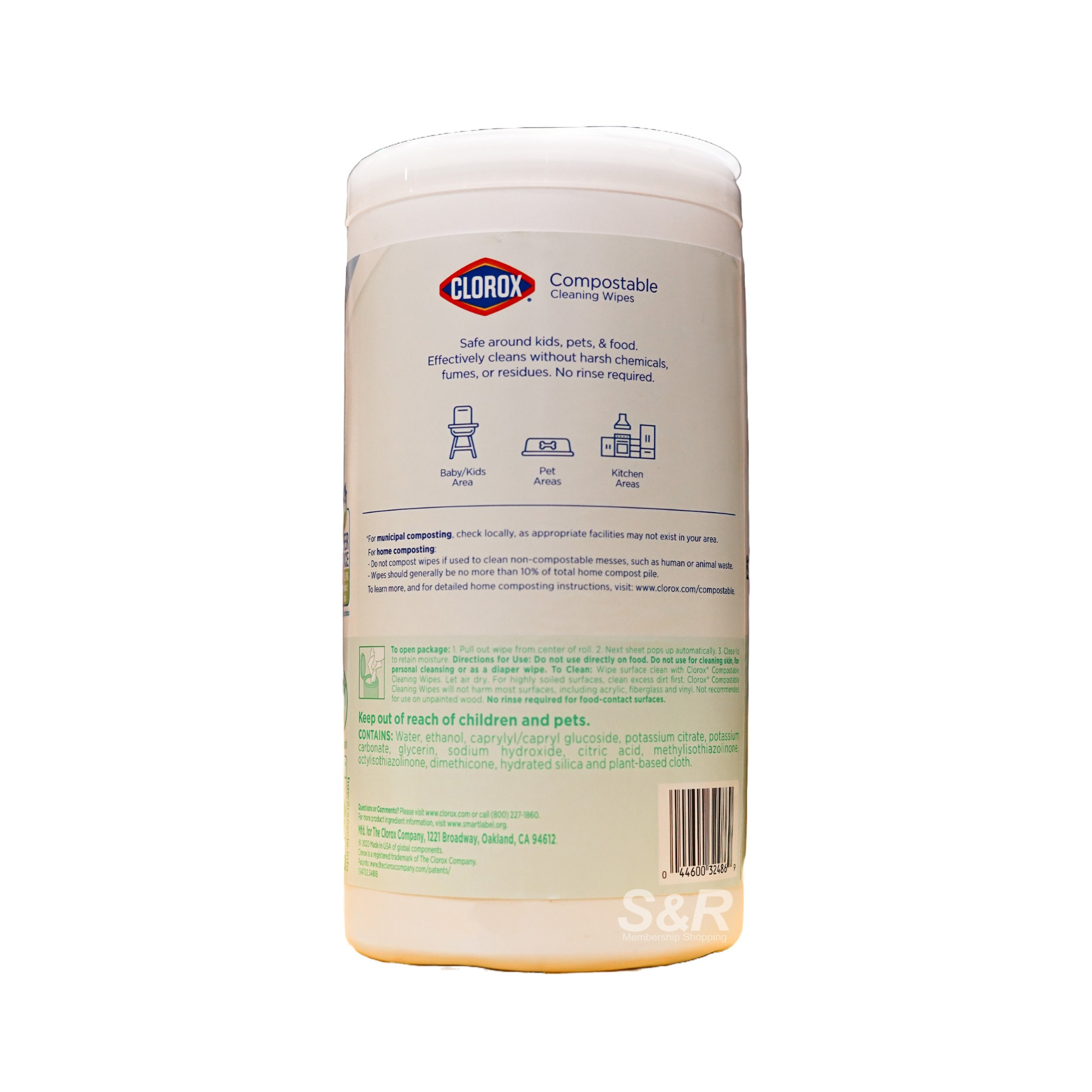 Clorox Free & Clear Compostable Cleaning Wipes 75pcs