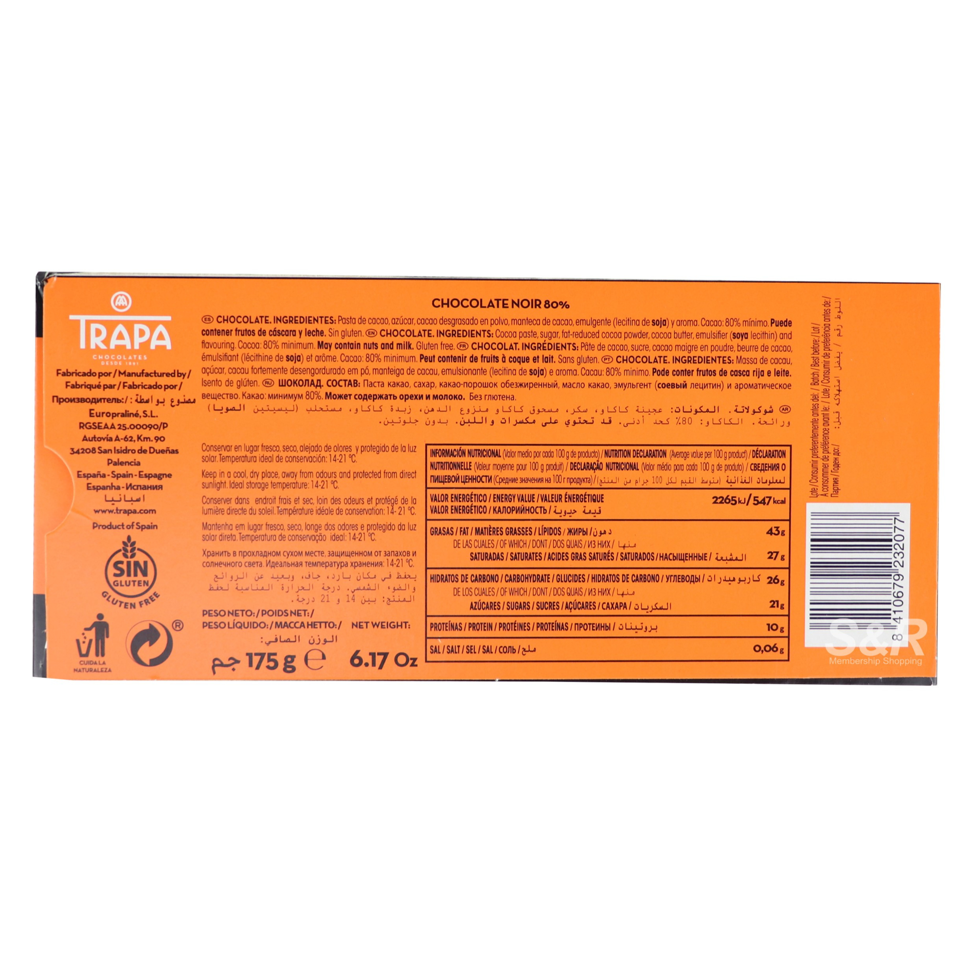 Trapa Intenso 80% Noir