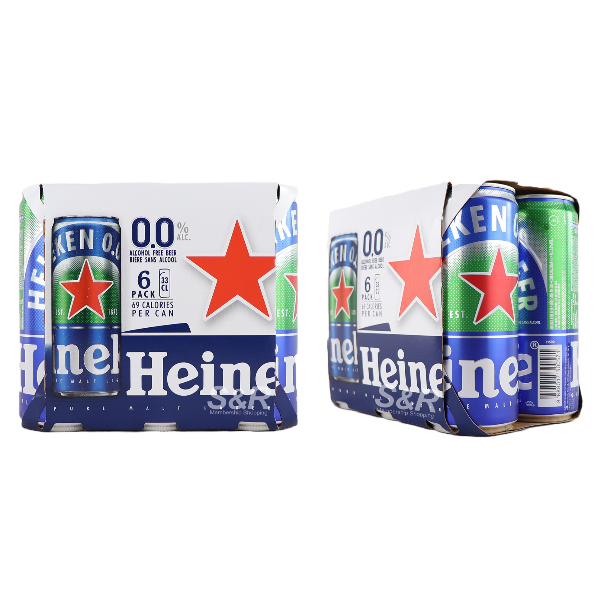 Heineken 0.0 NonAlcoholic Lager Beer (330mL x 6pcs)