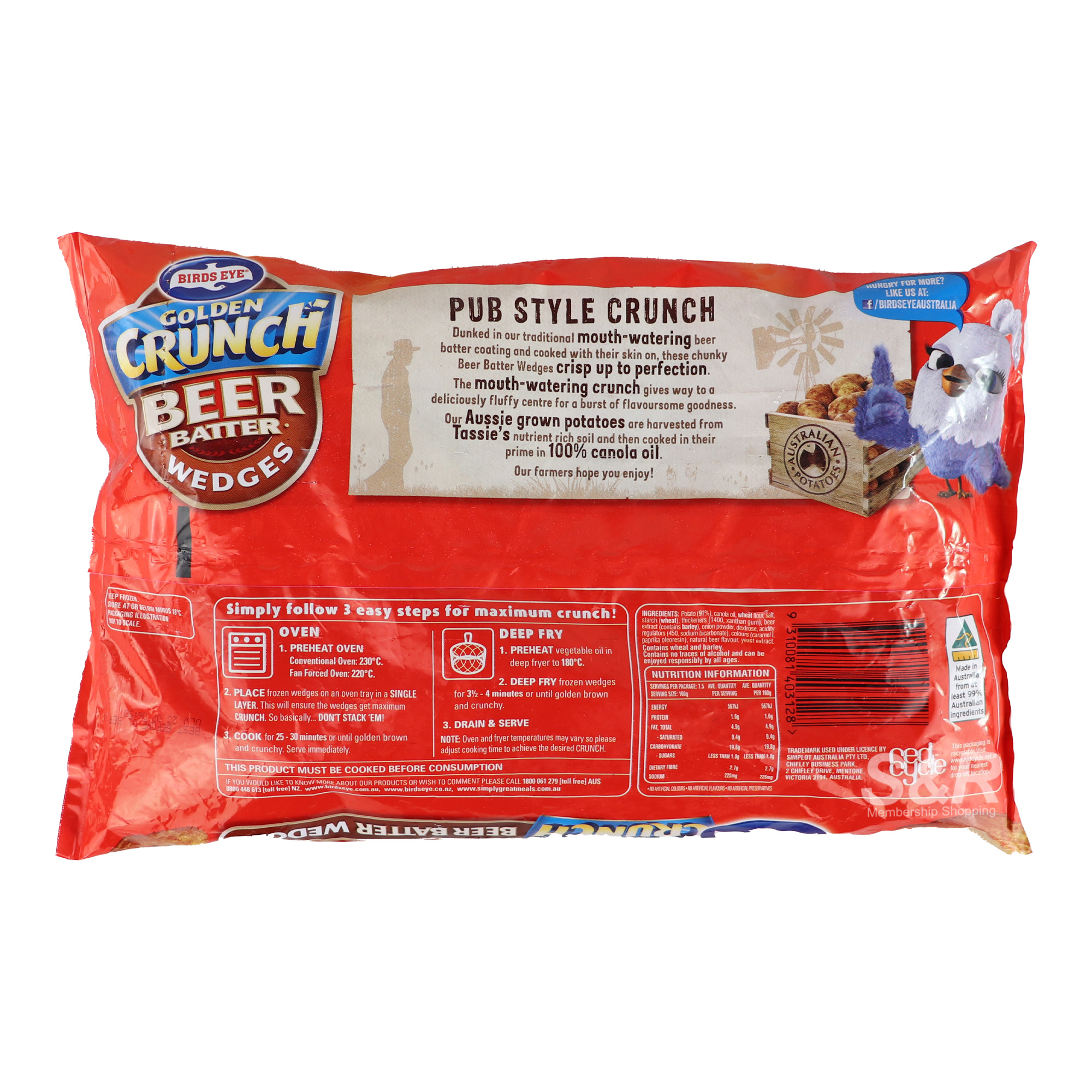 Birds Eye Golden Crunch Beer Batter Potato Wedges 750g