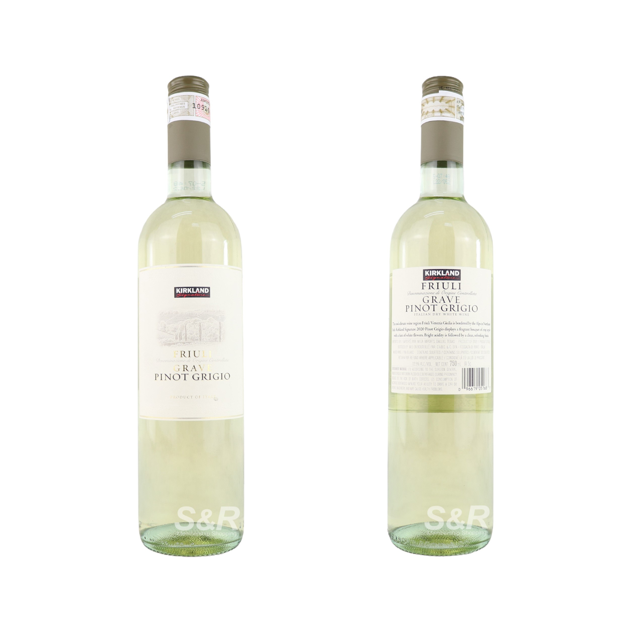 Kirkland Signature Friuli Grave Pinot Grigio White Wine 750mL