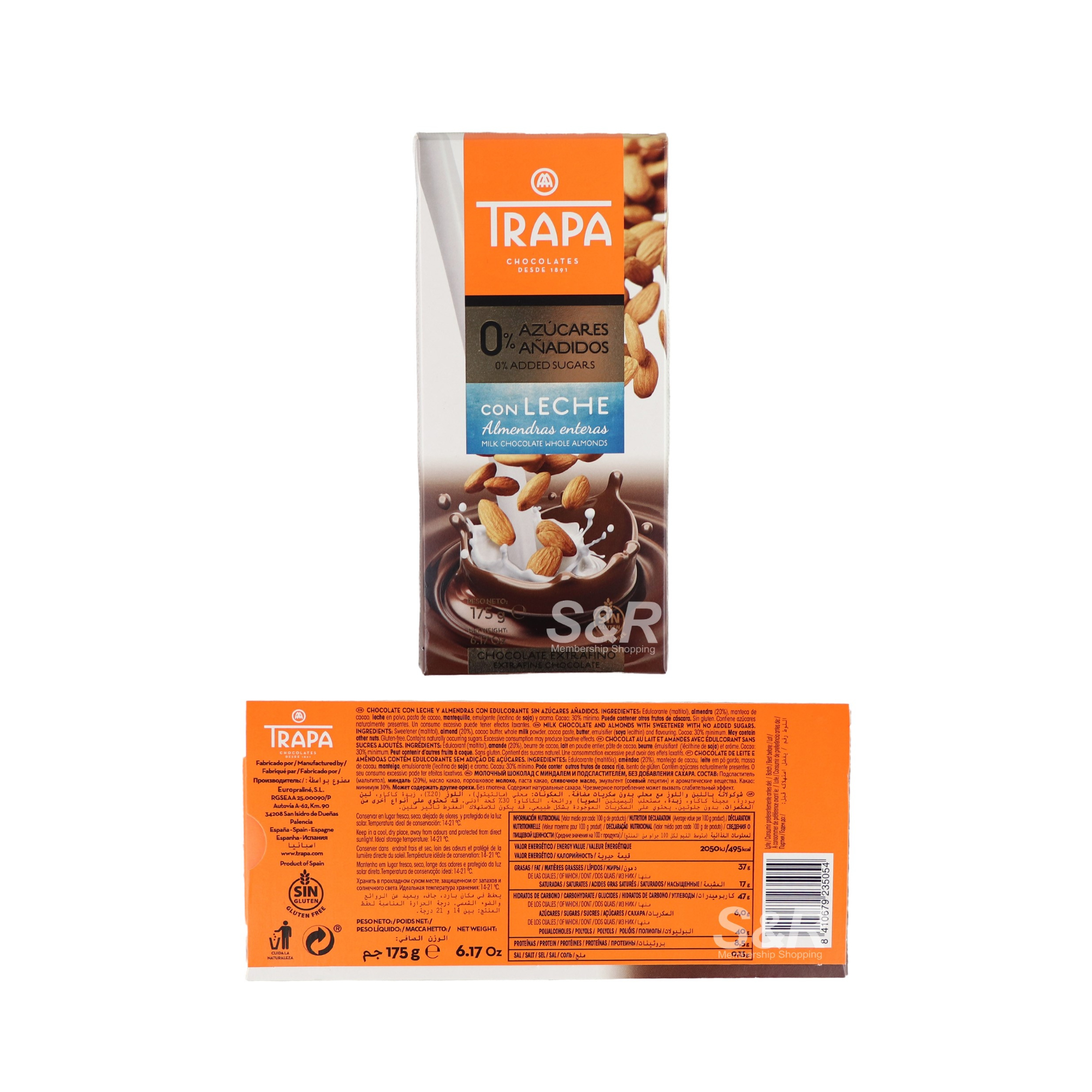 Trapa 0% Added Sugars Whole Almonds