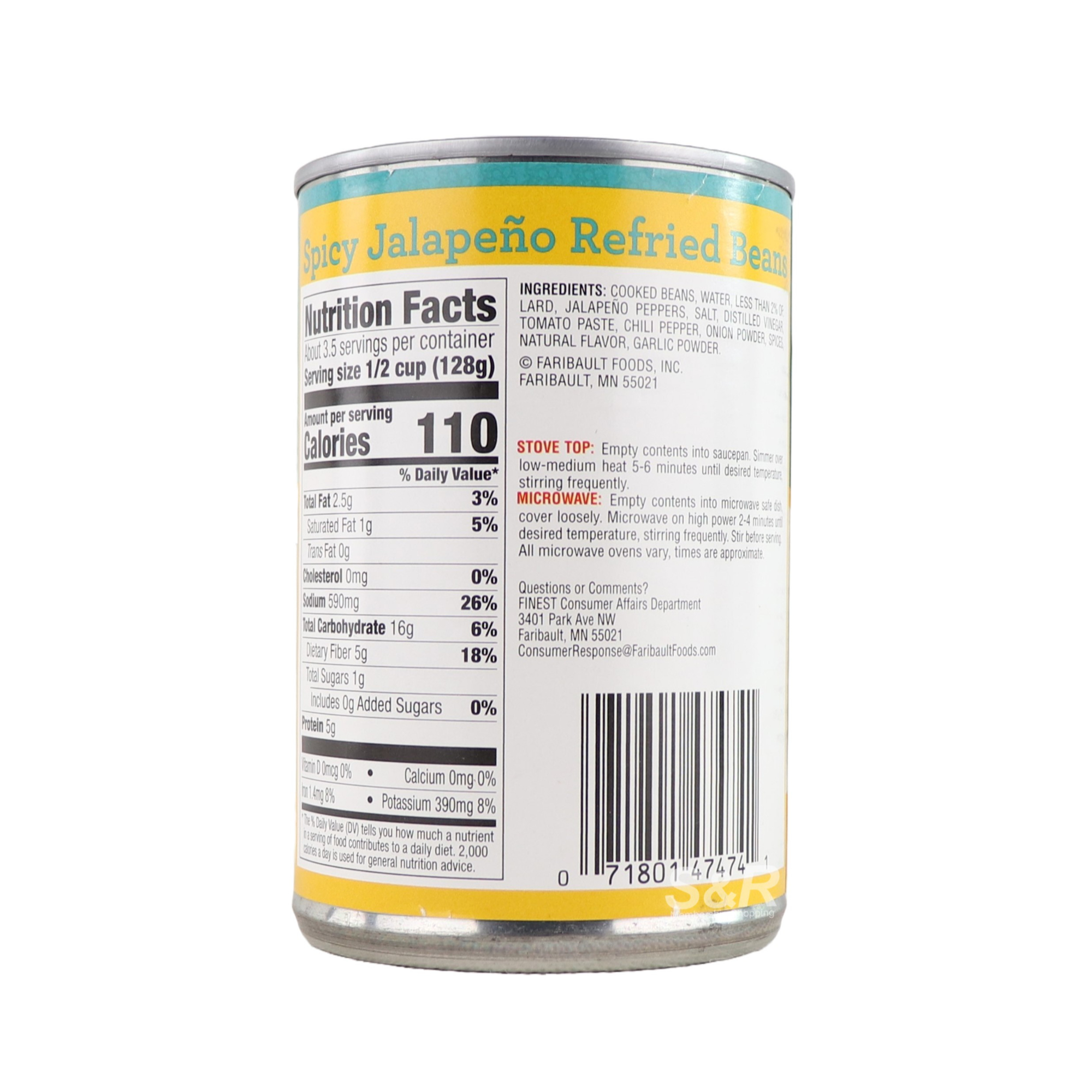 Finest Spicy Jalapeno Refried Beans 454g