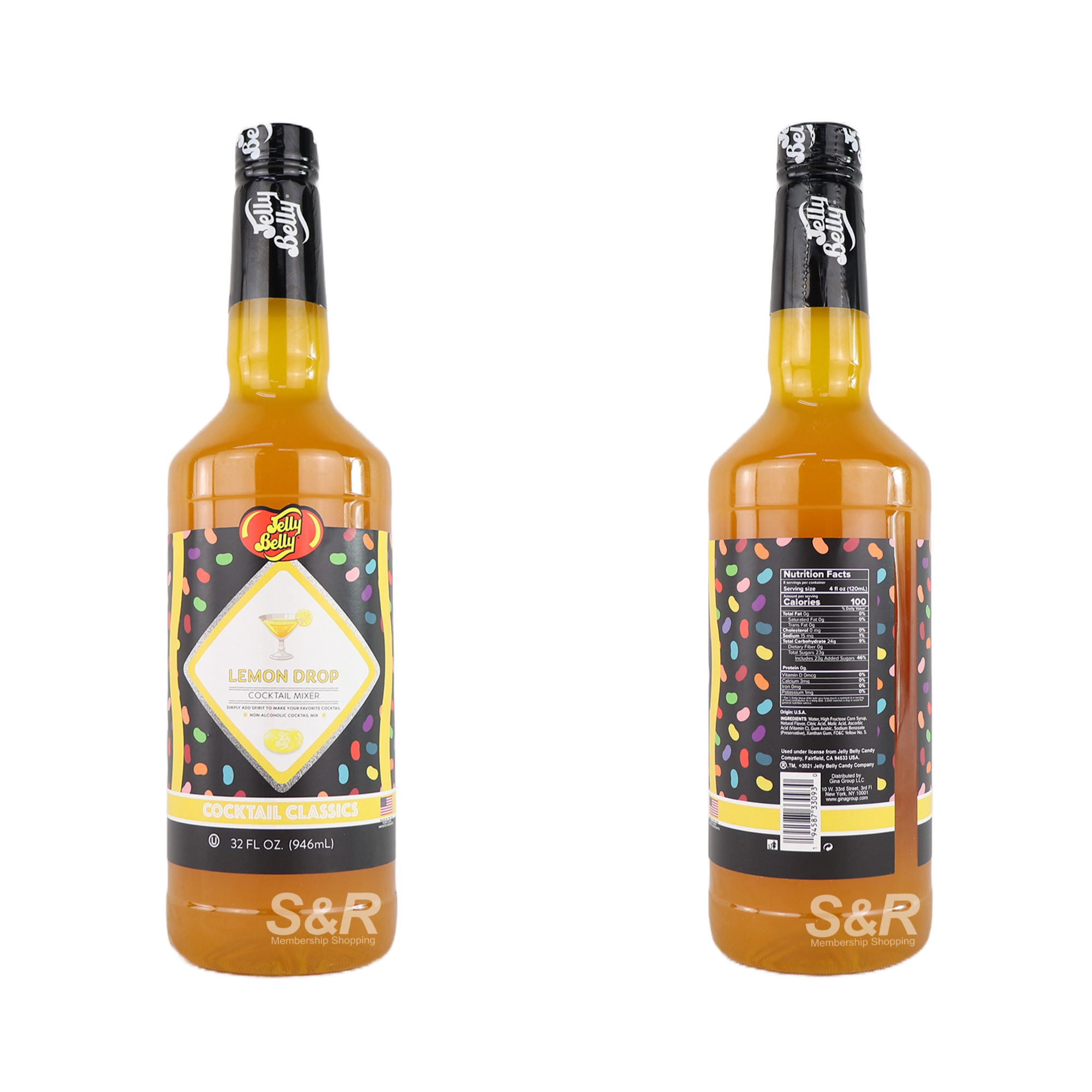 Jelly Belly Lemon Drop NonAlcoholic Cocktail Mixer 946mL