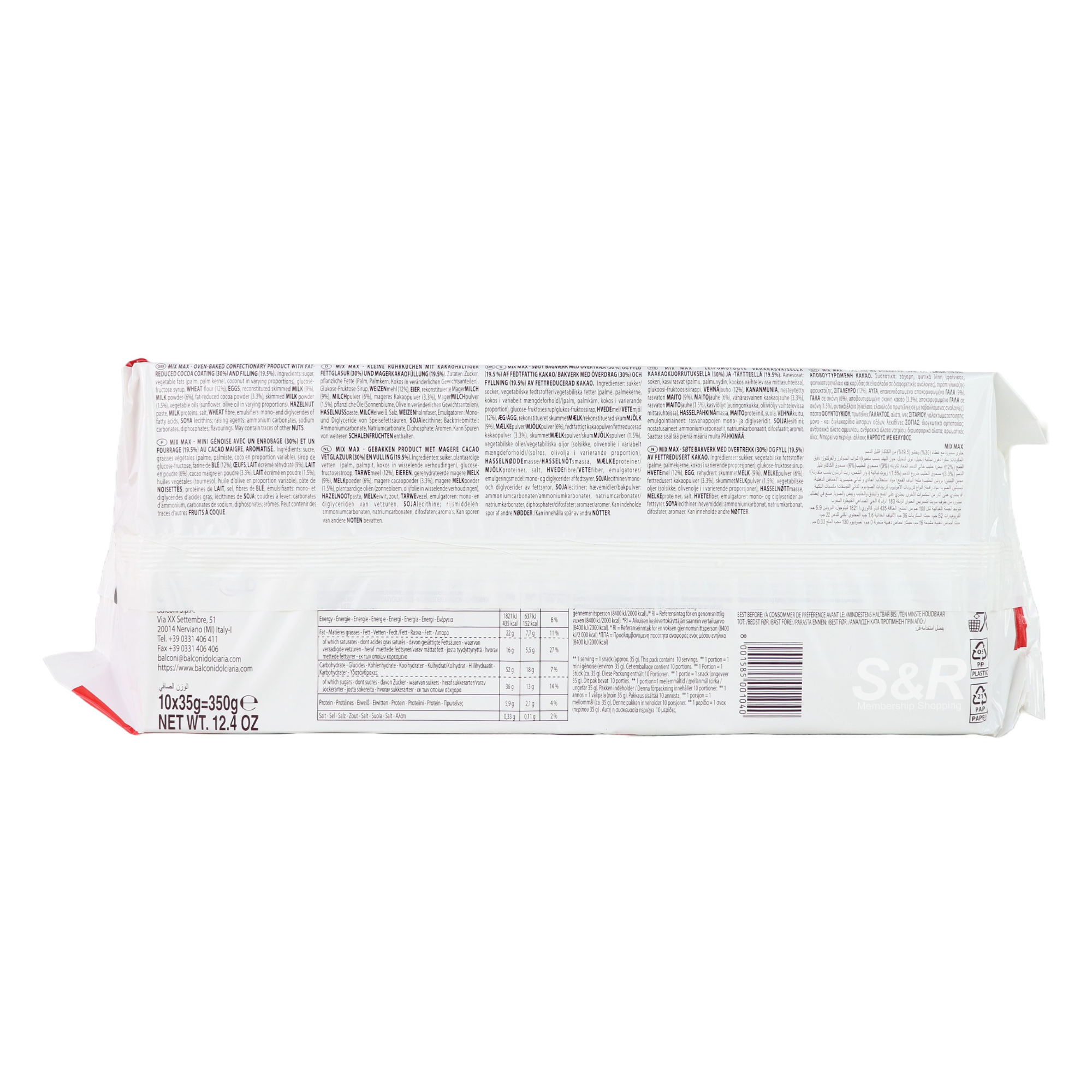 Balconi Mix Max Sponge Cake (35g x 10pcs)