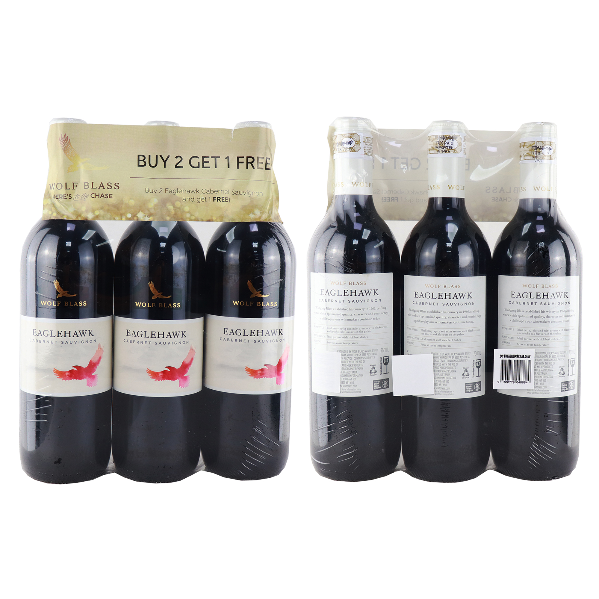 Wolf Blass Eaglehawk Sauvignon Red Wine (750mL x 3pcs)
